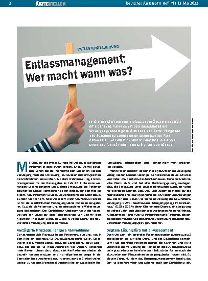 Vorschauseite 1: Patientensteuerung: Entlassmanagement: Wer macht wann was?