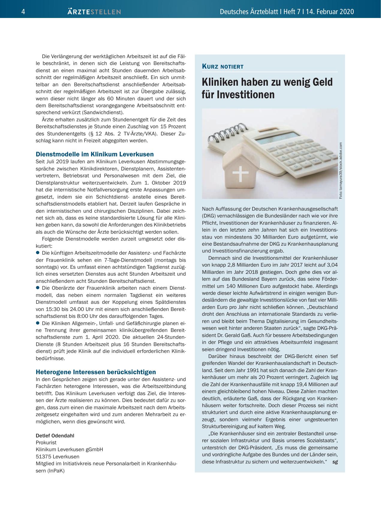 Vorschauseite 1: Kliniken haben zu wenig Geld für Investitionen