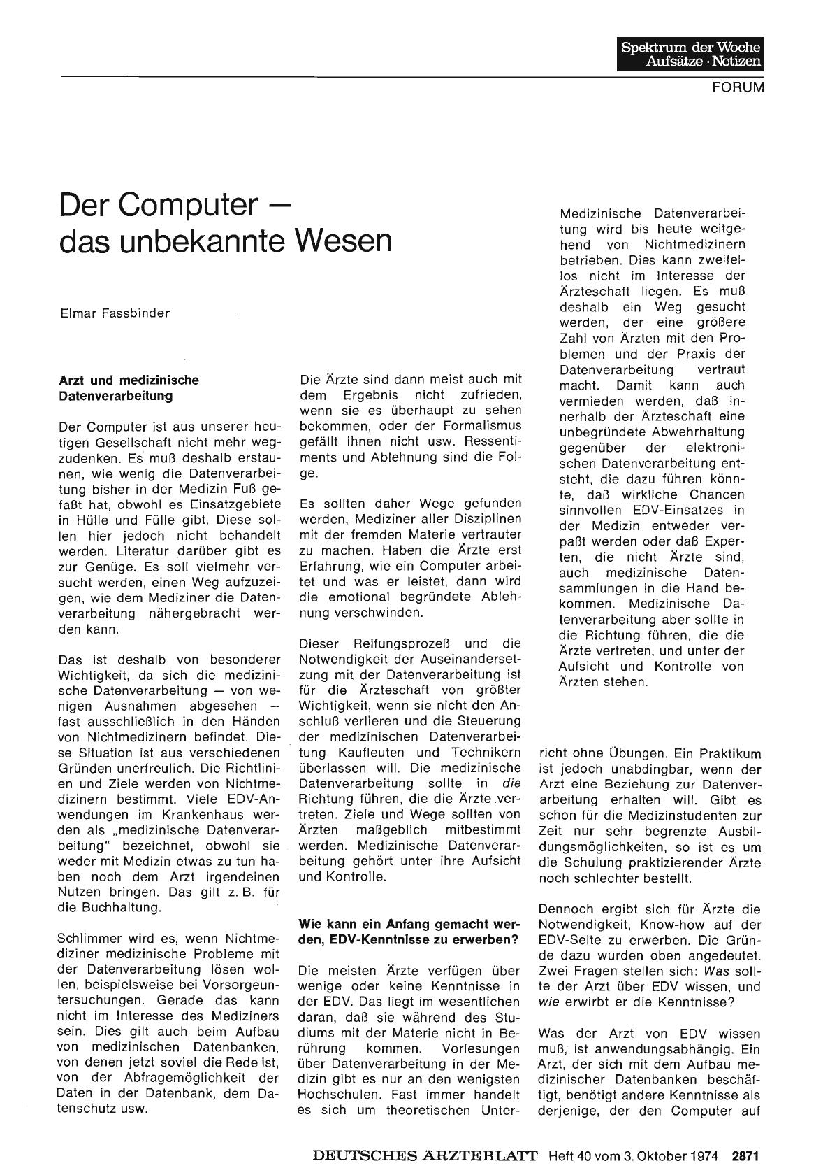 Vorschauseite 1: Der Computer — das unbekannte Wesen