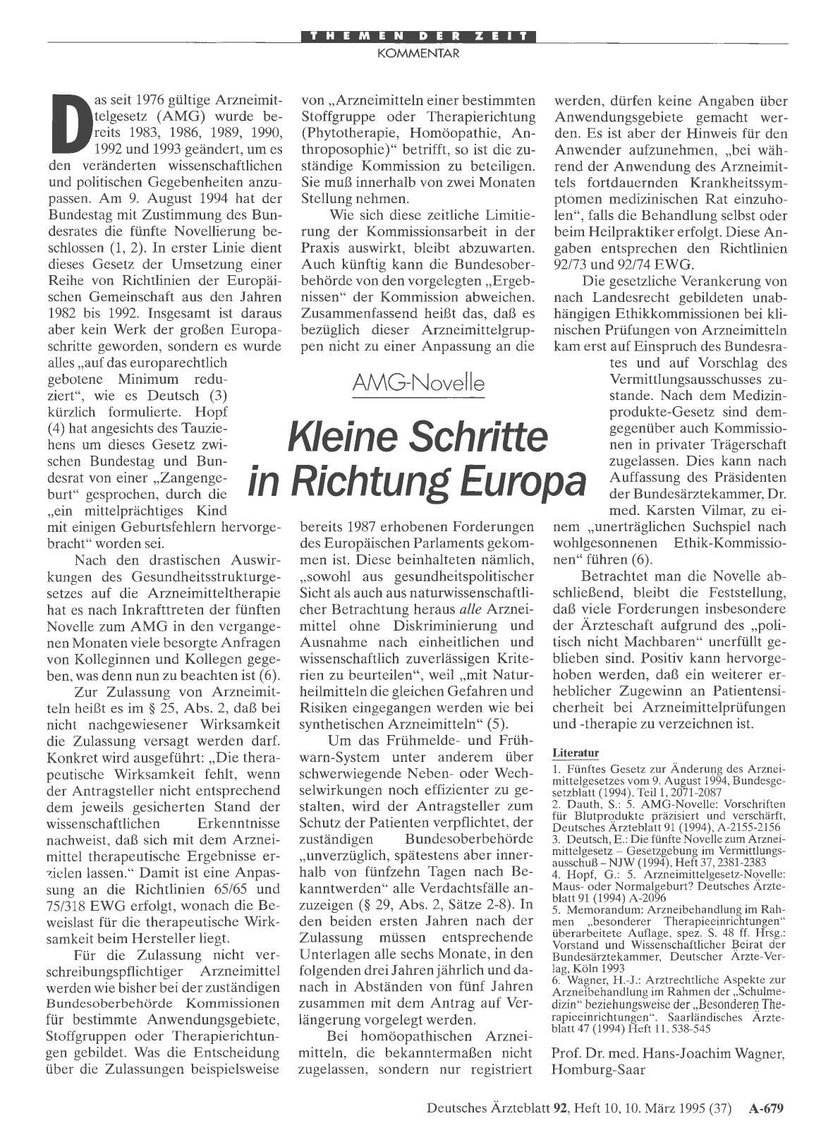 Vorschauseite 1: AMG-Novelle: Kleine Schritte in Richtung Europa