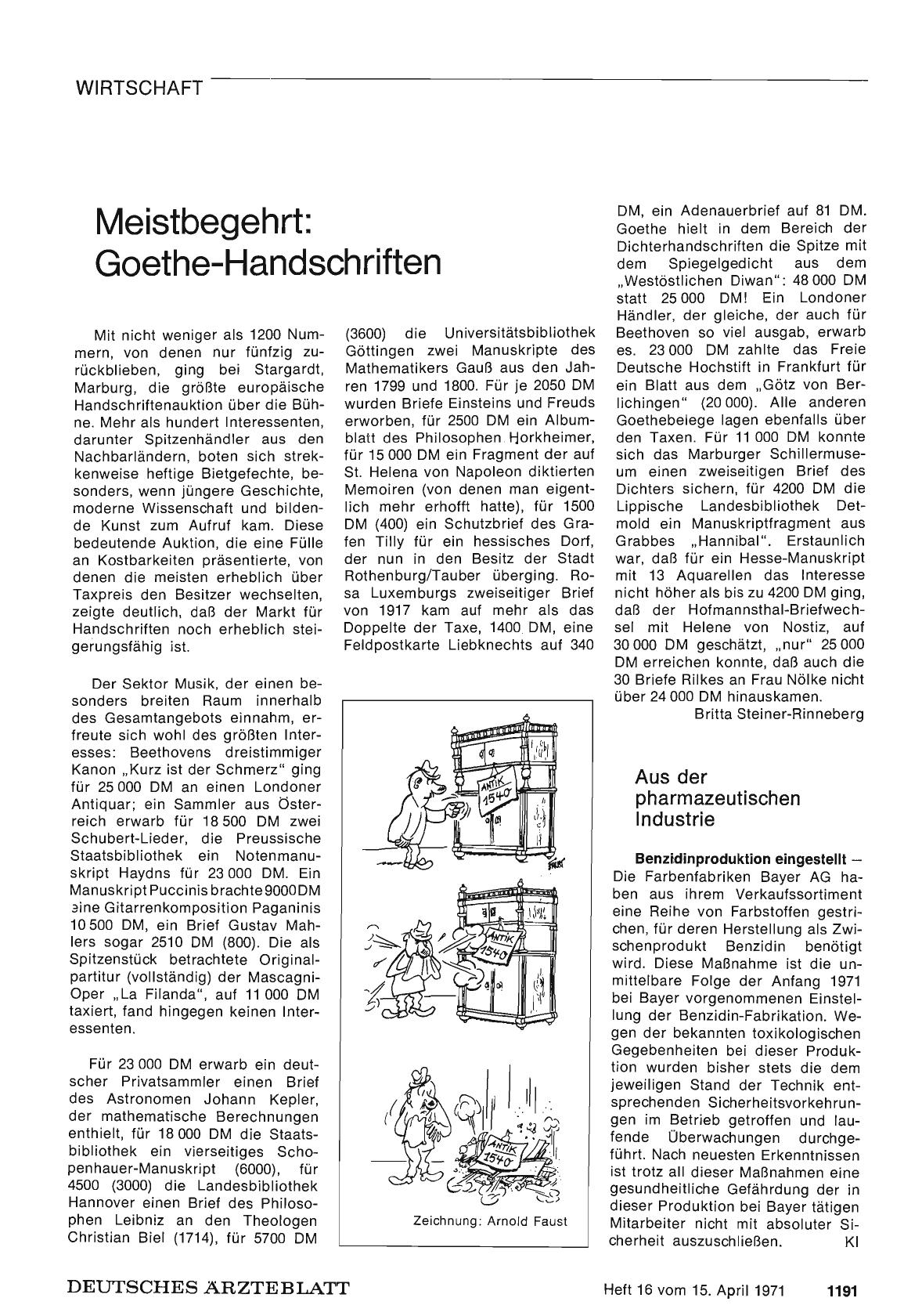 Vorschauseite 1: Meistbegehrt: Goethe-Handschriften