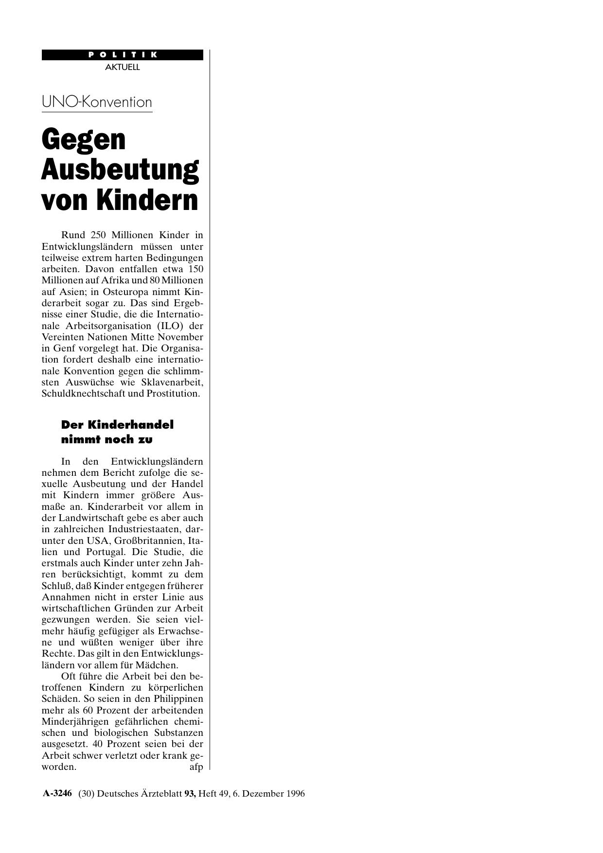 Vorschauseite 1: UNO-Konvention: Gegen Ausbeutung von Kindern