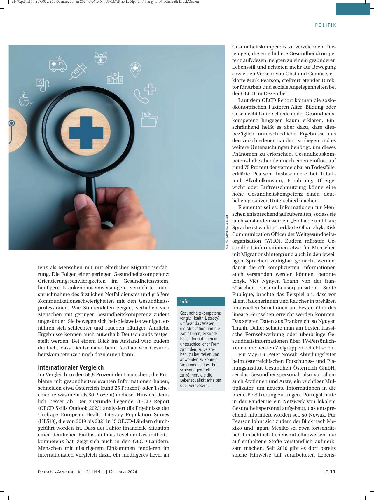 Vorschauseite 2: Gesundheitskompetenz: Potenzial nutzen und Ressourcen sparen