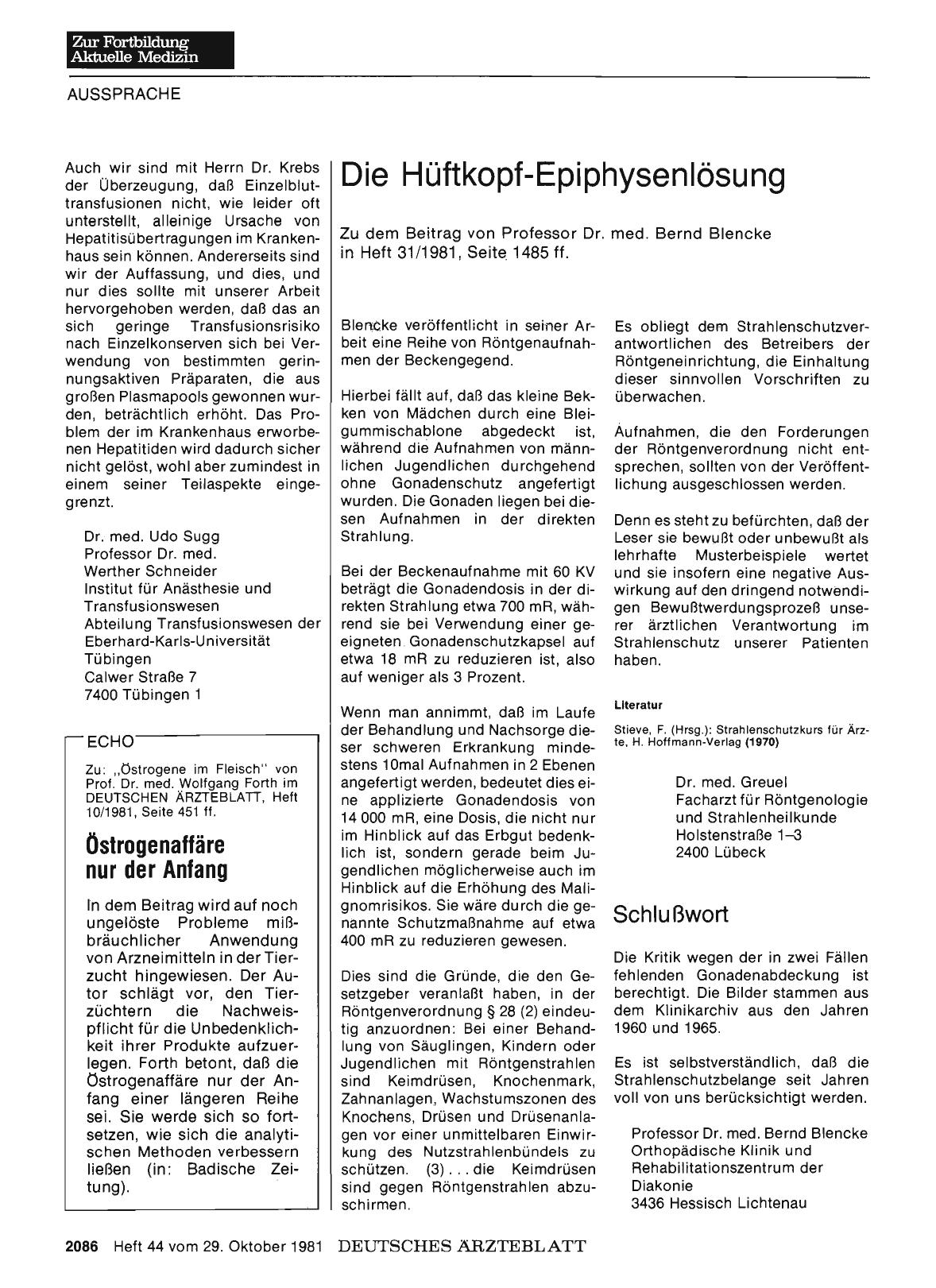 Vorschauseite 1: Die Hüftkopf-Epiphysenlösung: Schlußwort