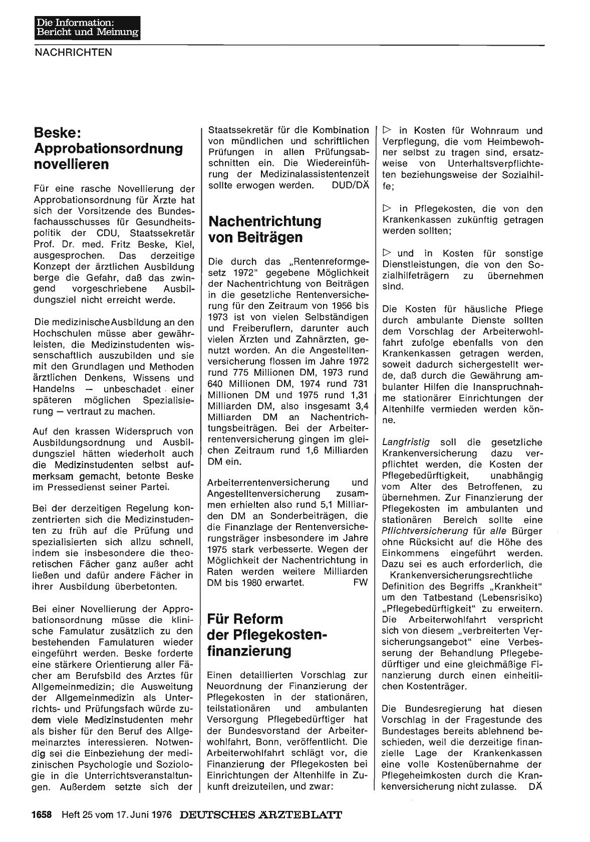 Vorschauseite 1: Beske: Approbationsordnung novellieren