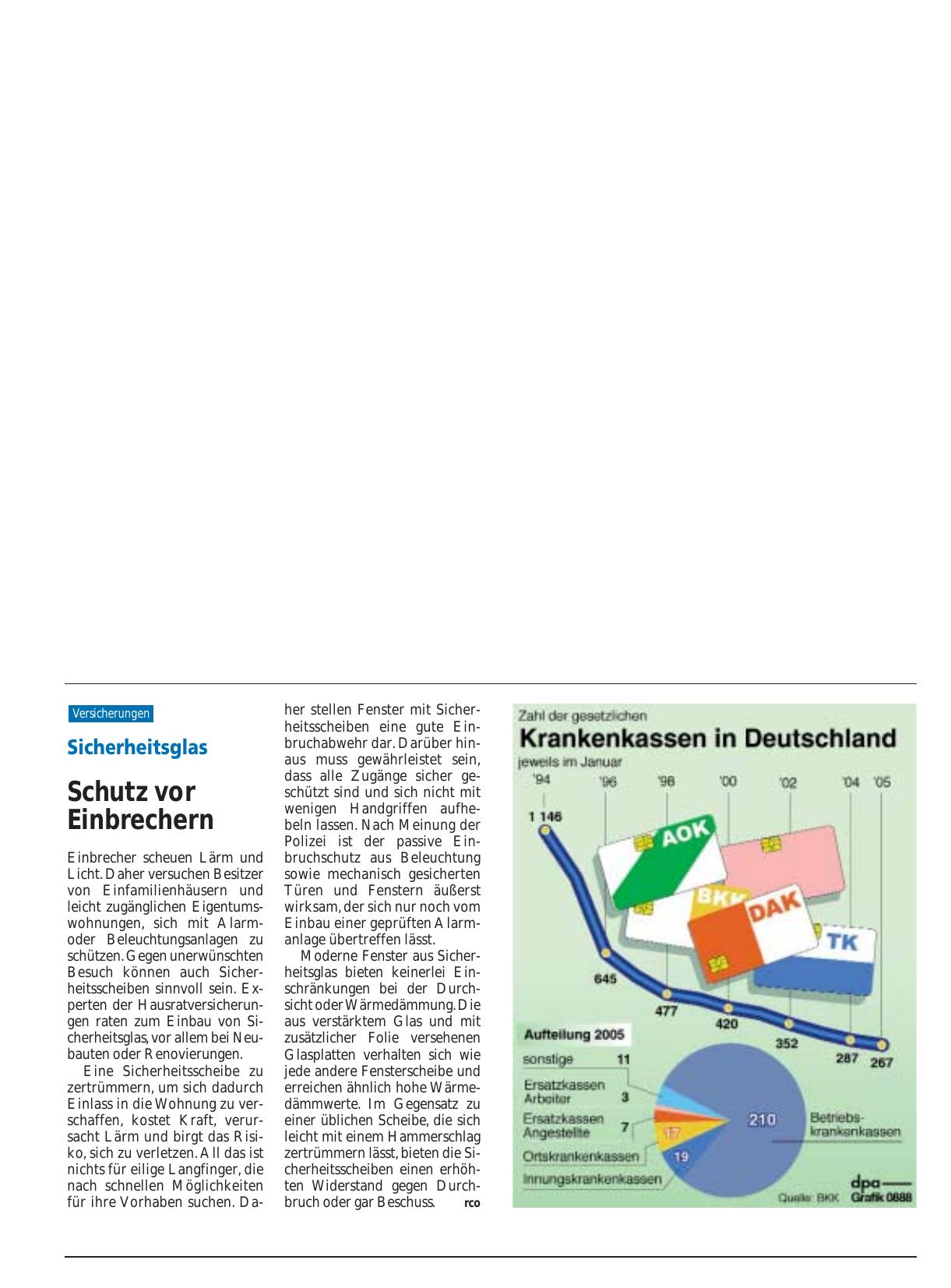 Vorschauseite 1: Krankenkassen in Deutschland