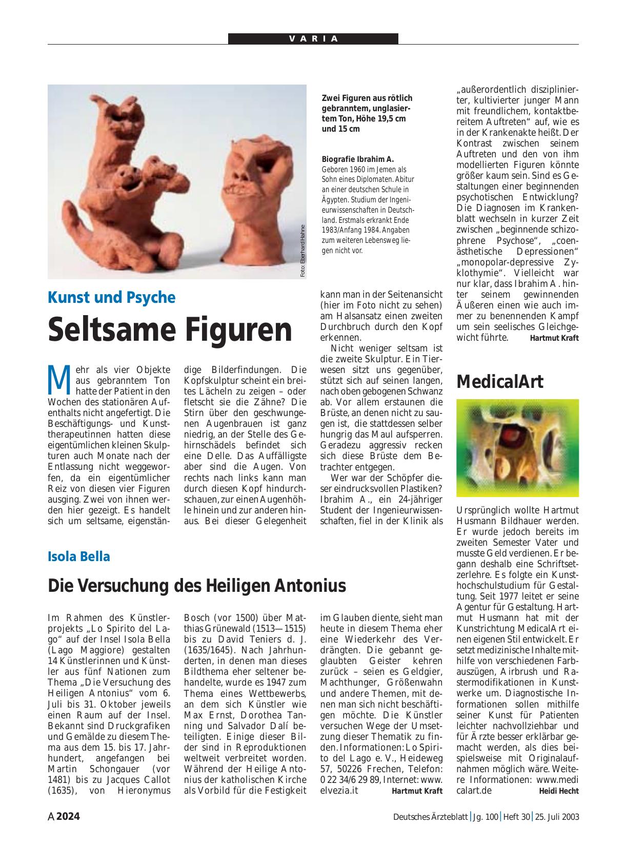 Vorschauseite 1: Kunst und Psyche: Seltsame Figuren