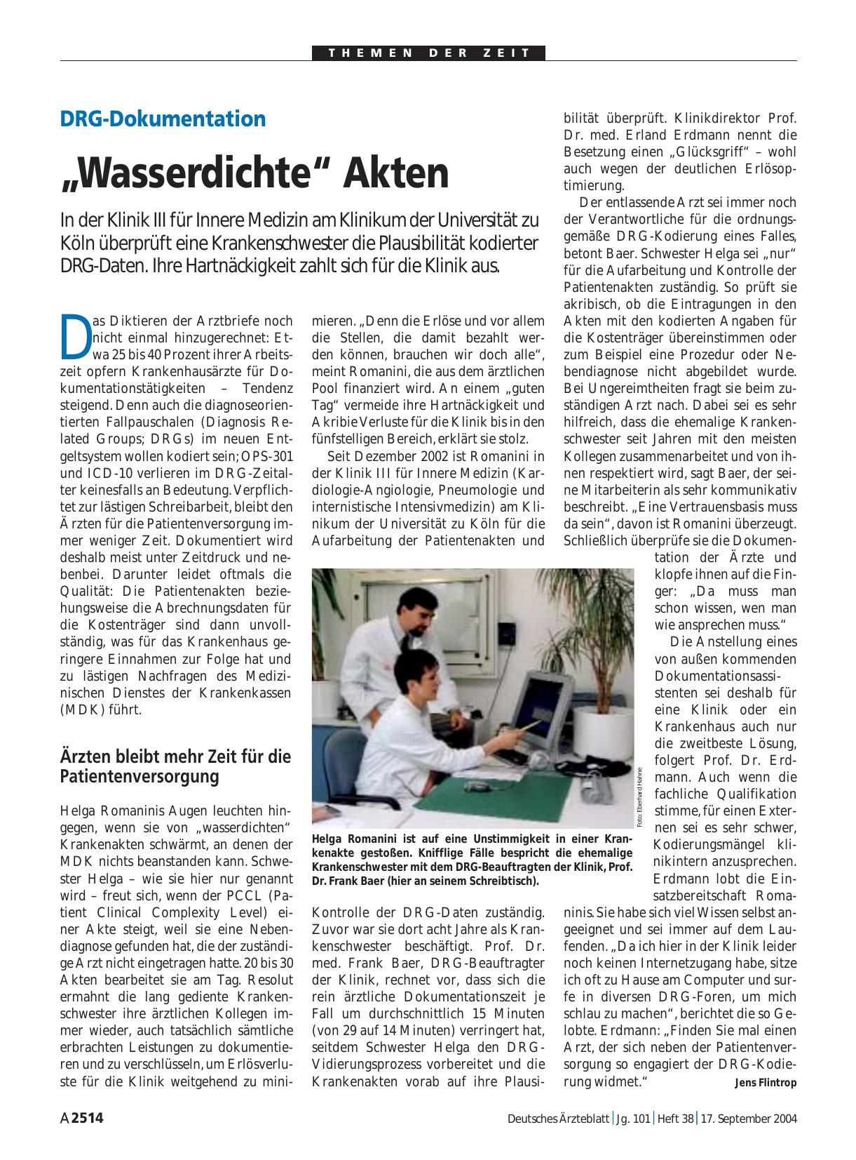 Vorschauseite 1: DRG-Dokumentation: „Wasserdichte“ Akten