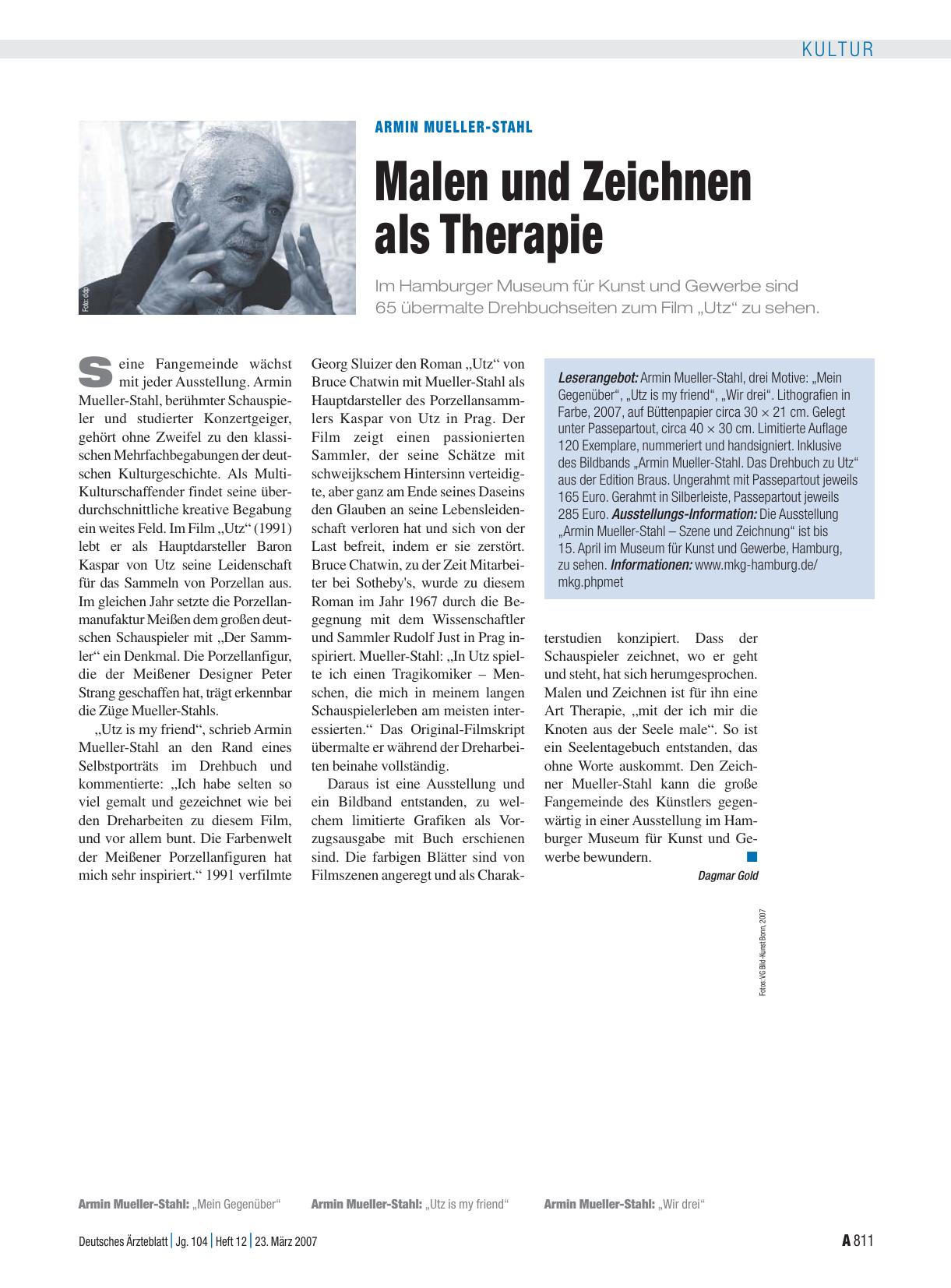Vorschauseite 1: Armin Mueller-Stahl: Malen und Zeichnen als Therapie