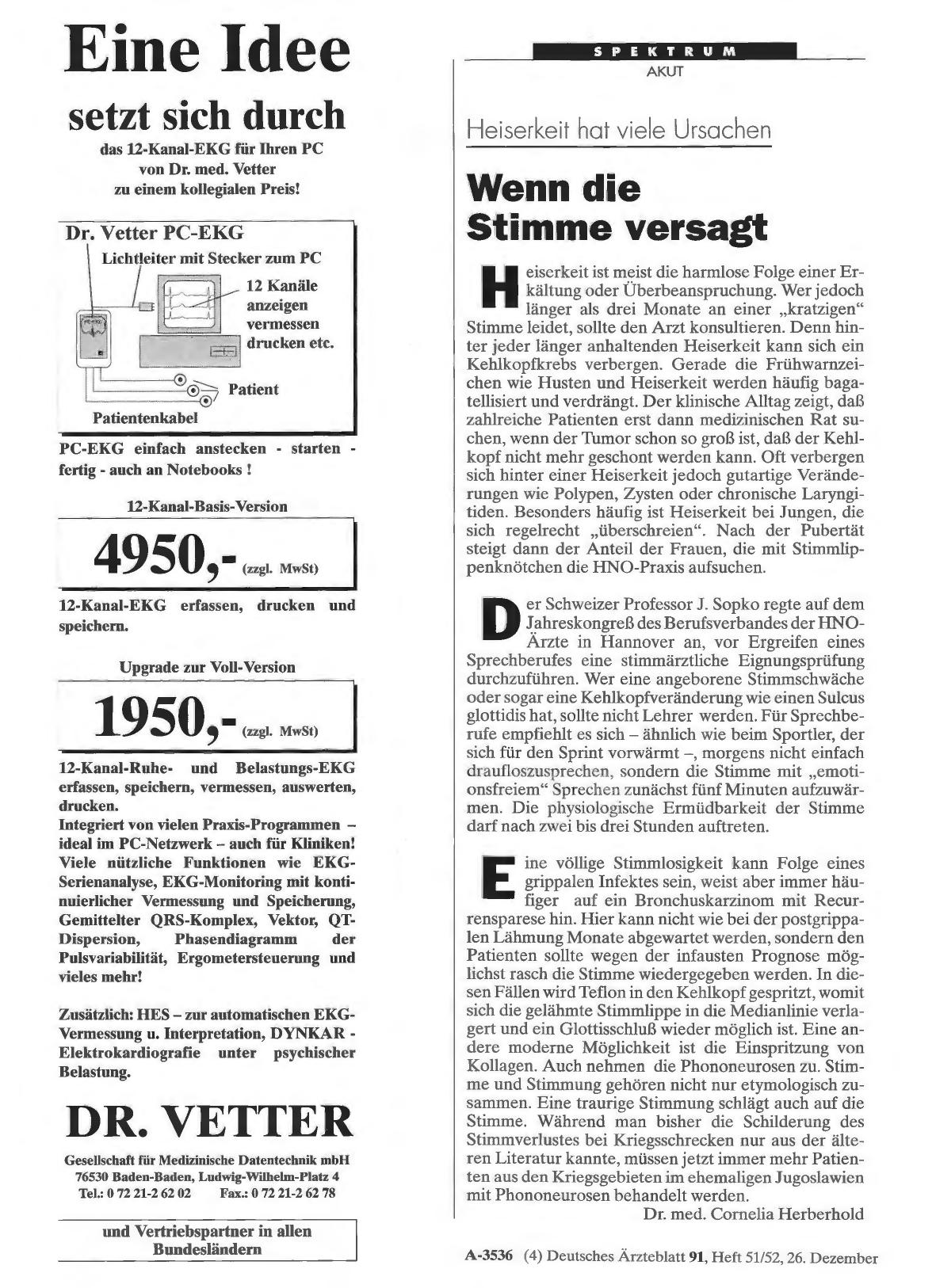 Vorschauseite 1: Heiserkeit hat viele Ursachen: Wenn die Stimme versagt
