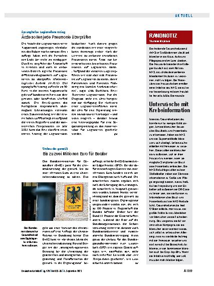 Vorschauseite 1: Randnotiz: Unterwäsche mit Krebsinformationen