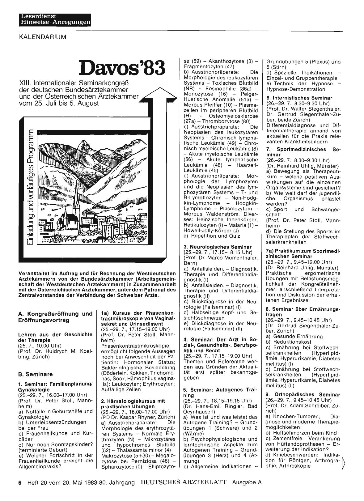 Vorschauseite 1: Davos'83