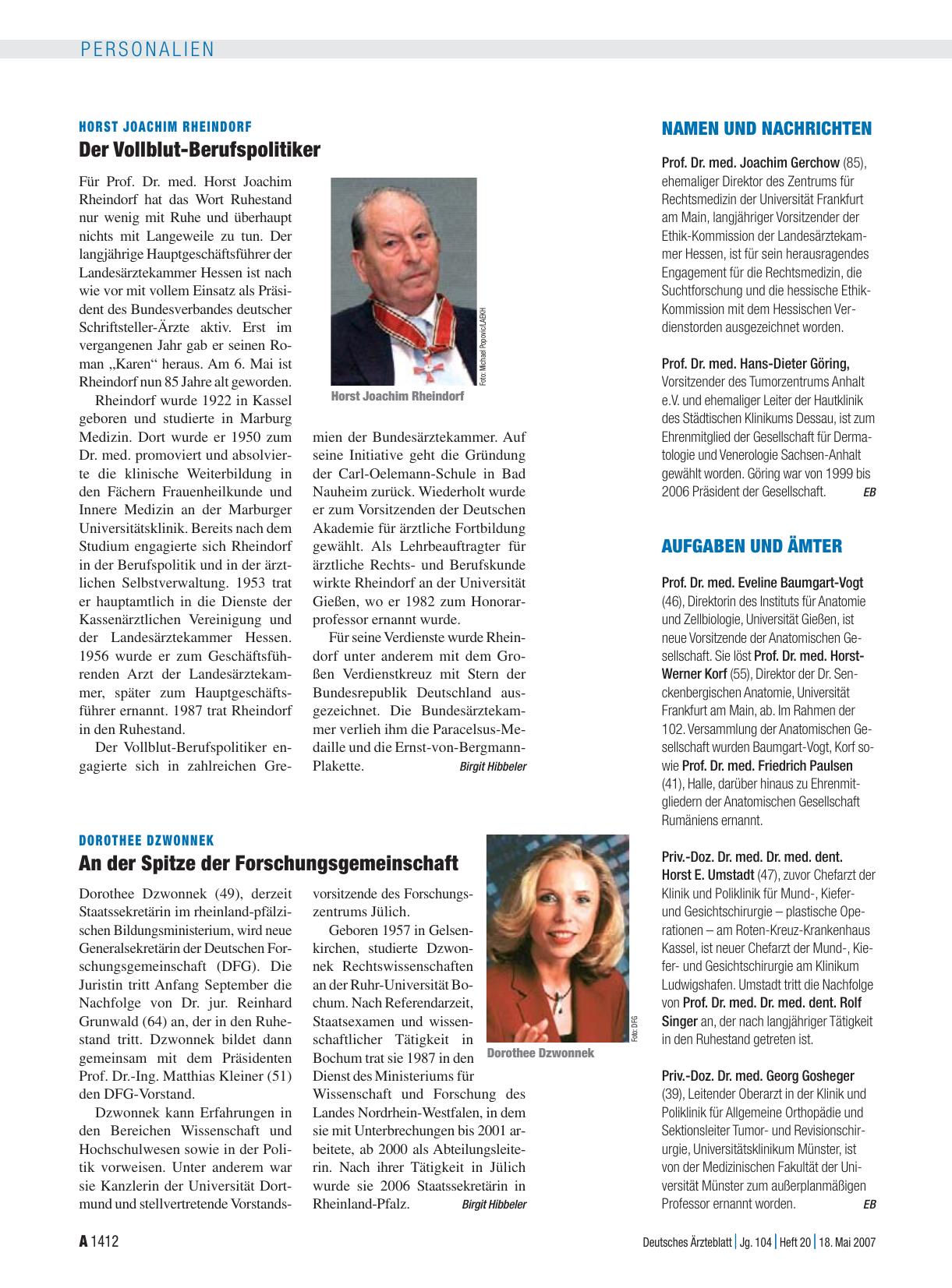 Vorschauseite 1: Namen und Nachrichten