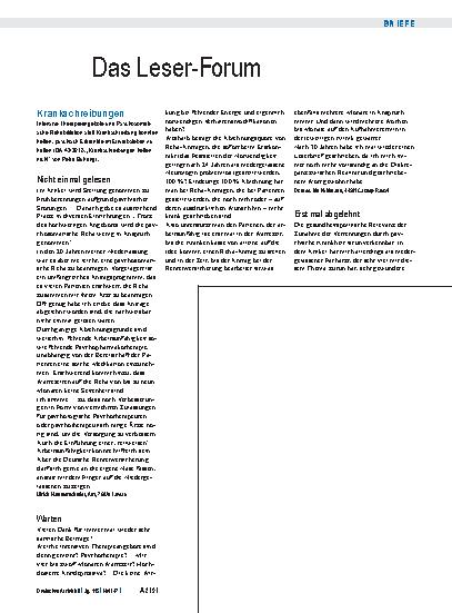 Vorschauseite 1: Krankschreibungen: Warten