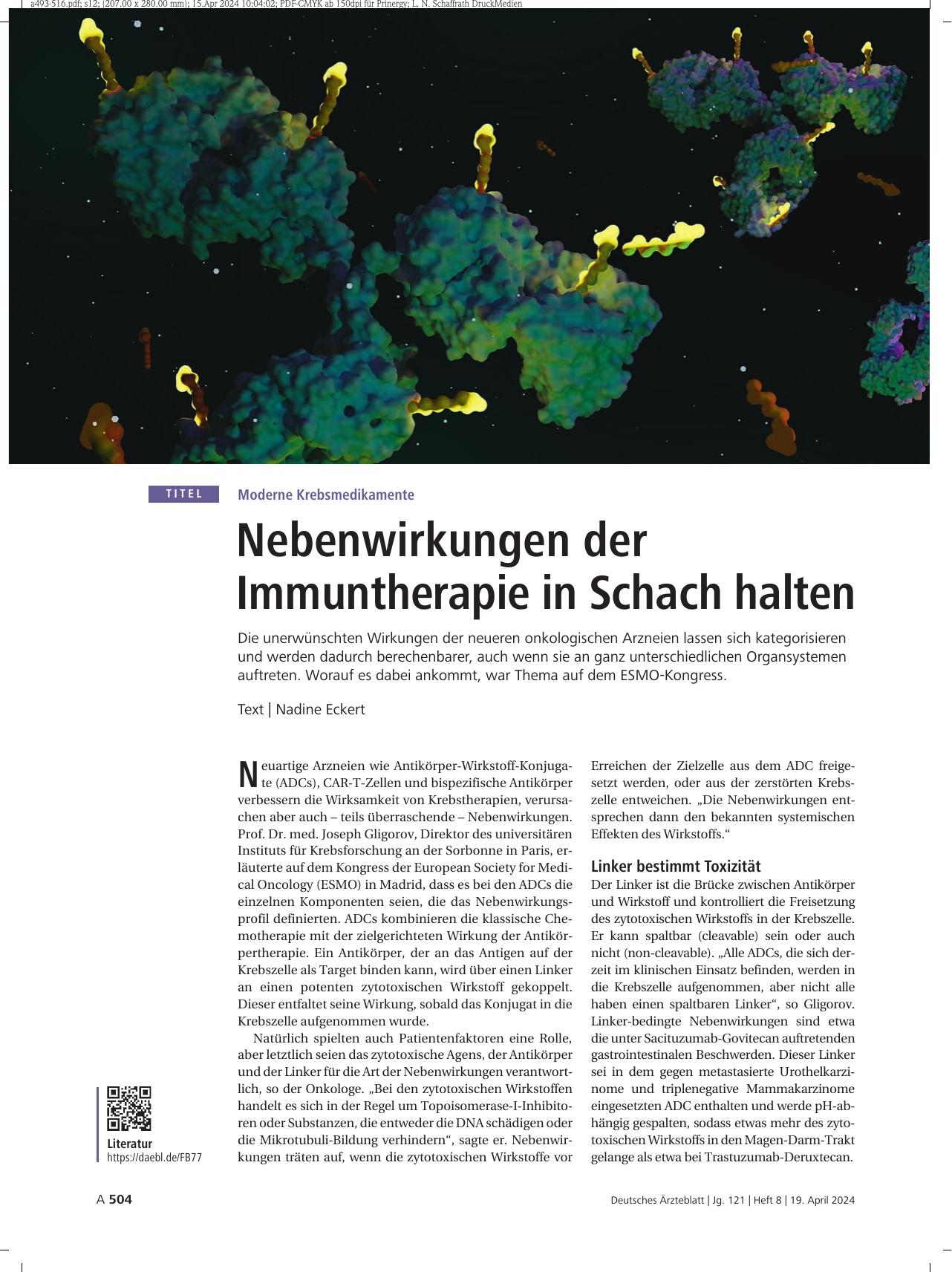 Vorschauseite 1: Moderne Krebsmedikamente: Nebenwirkungen der Immuntherapie in Schach halten