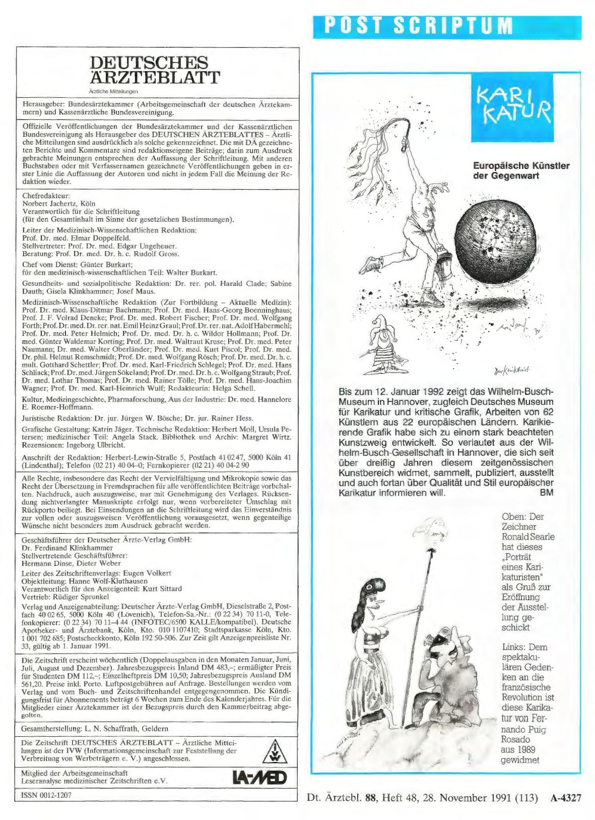 Vorschauseite 1: Karikatur – Europäische Künstler der Gegenwart