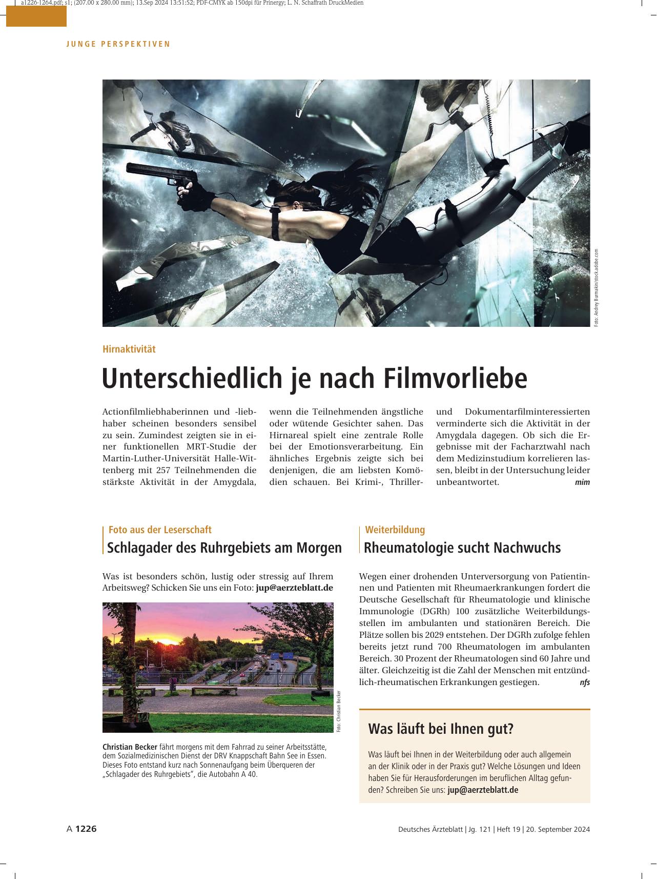 Vorschauseite 1: Weiterbildung: Rheumatologie sucht Nachwuchs