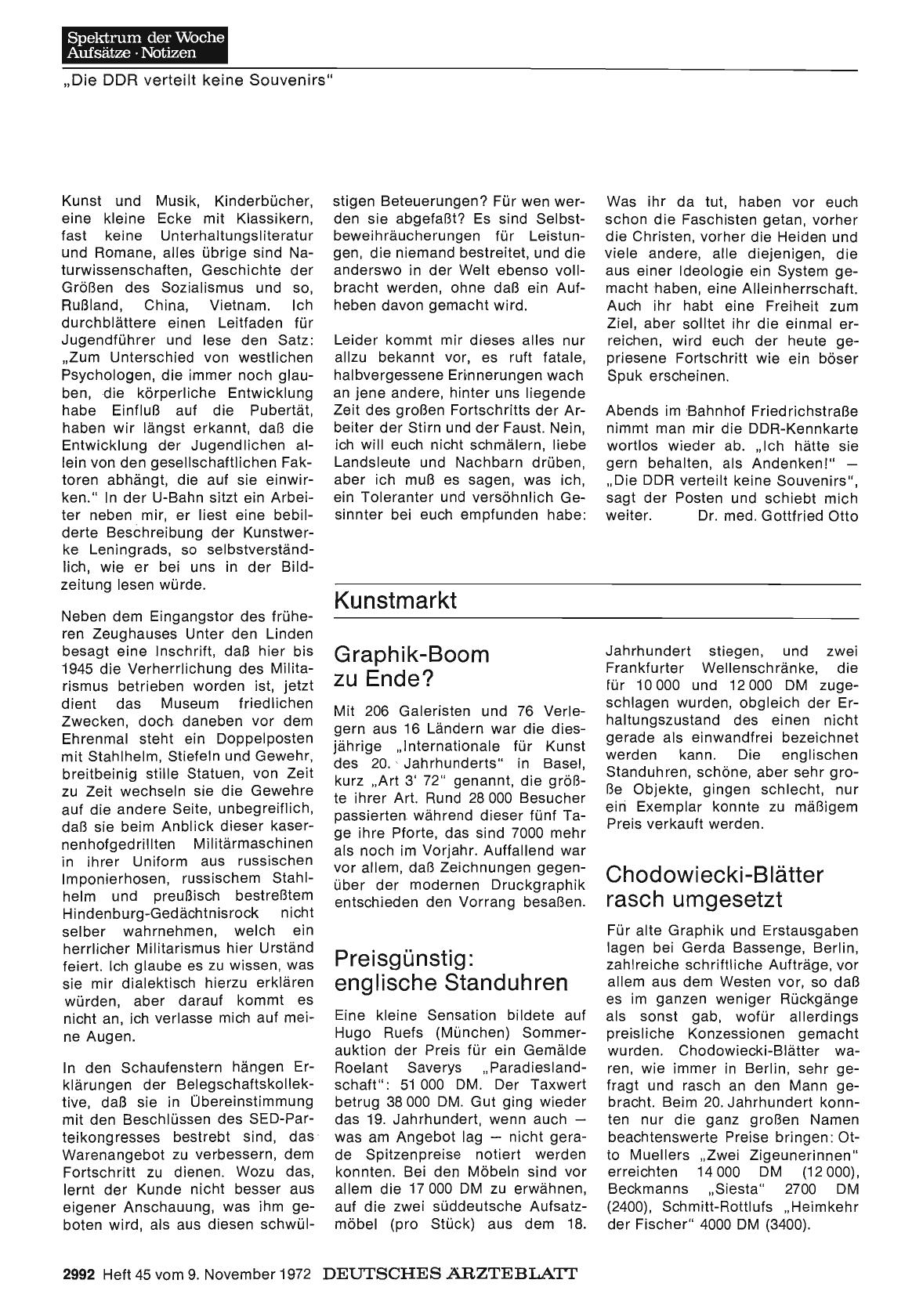 Vorschauseite 1: Graphik-Boom zu Ende? / Preisgünstig: englische Standuhren / Chodowiecki-Blätter rasch umgesetzt