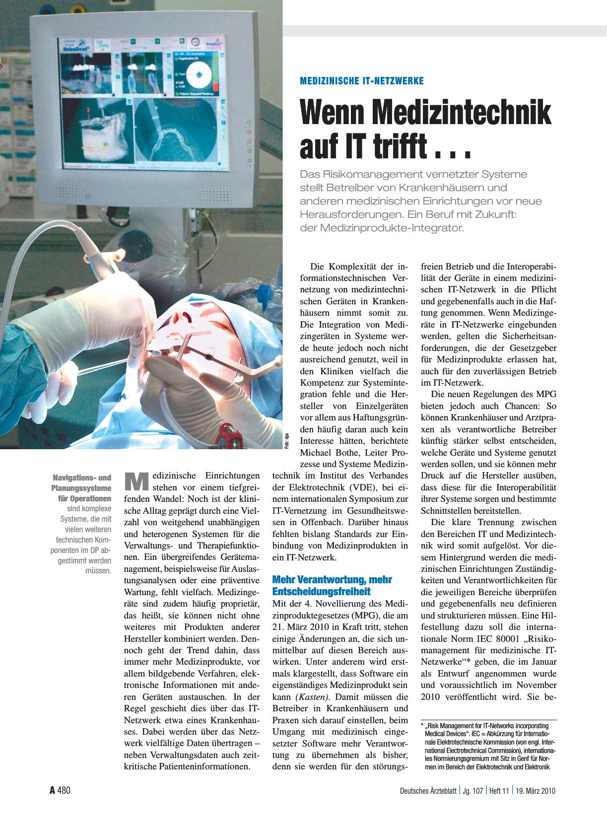 Vorschauseite 1: Medizinische IT-Netzwerke: Wenn Medizintechnik auf IT trifft. ..
