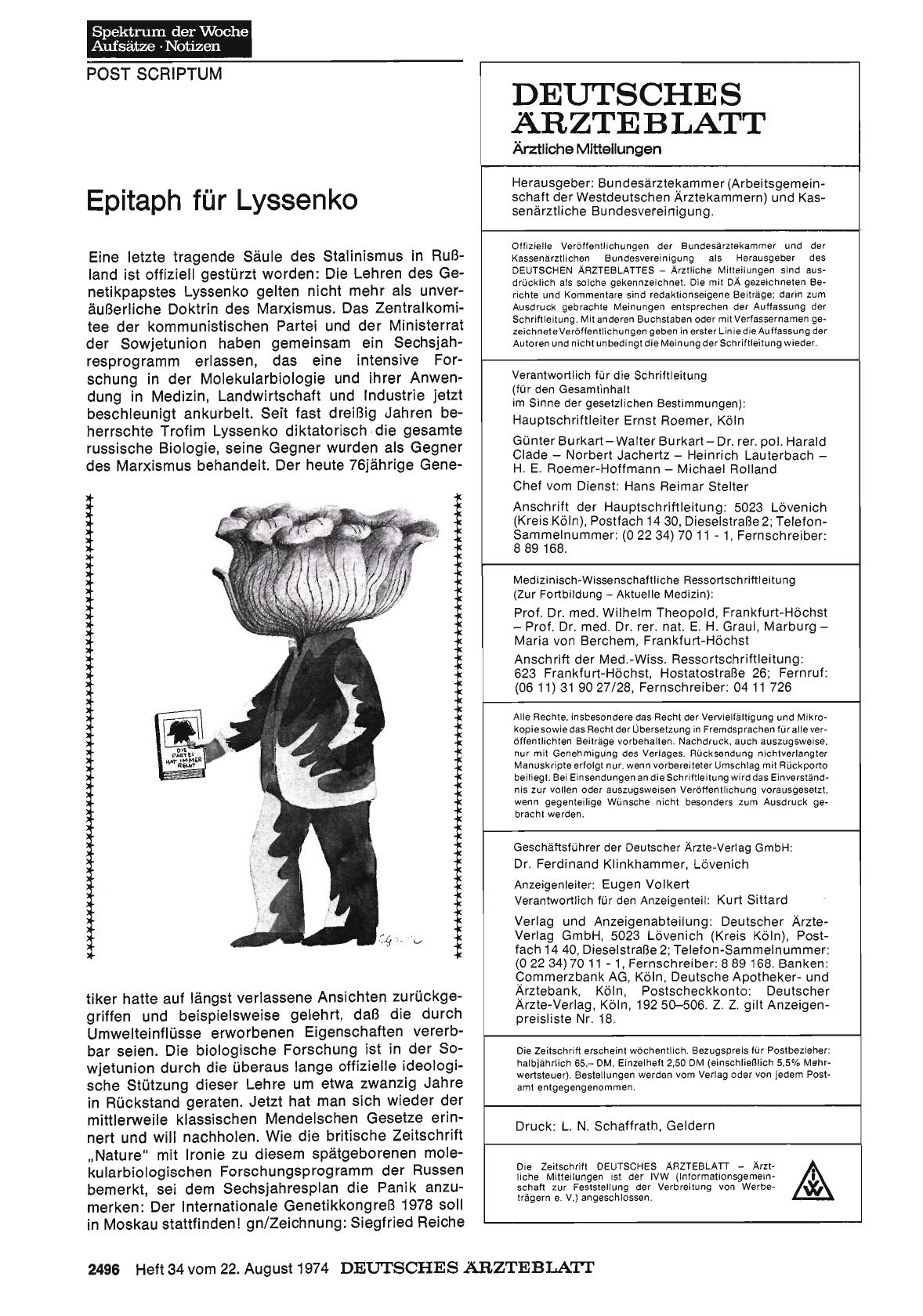 Vorschauseite 1: Epitaph für Lyssenko