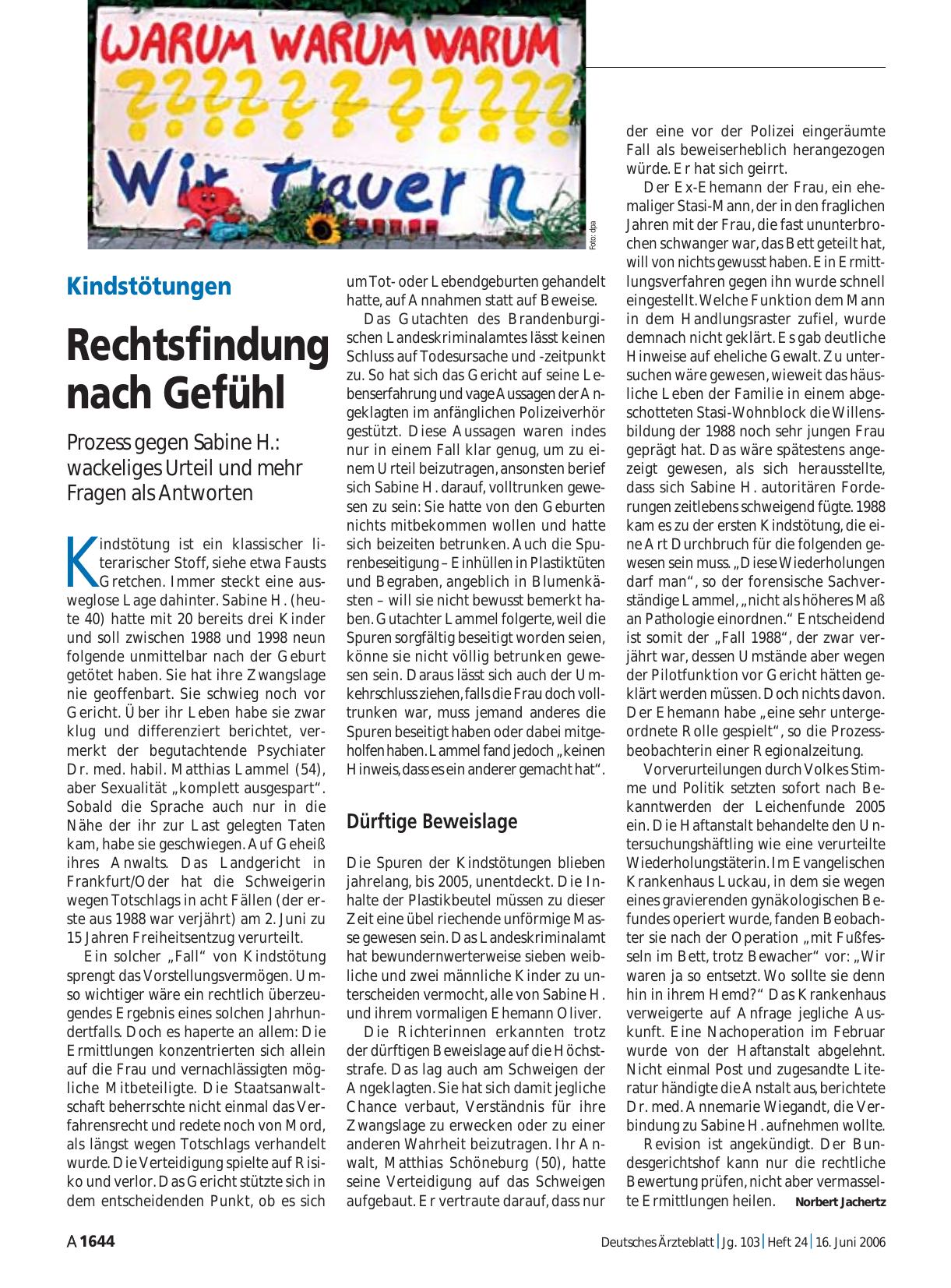 Vorschauseite 1: Kindstötungen: Rechtsfindung nach Gefühl