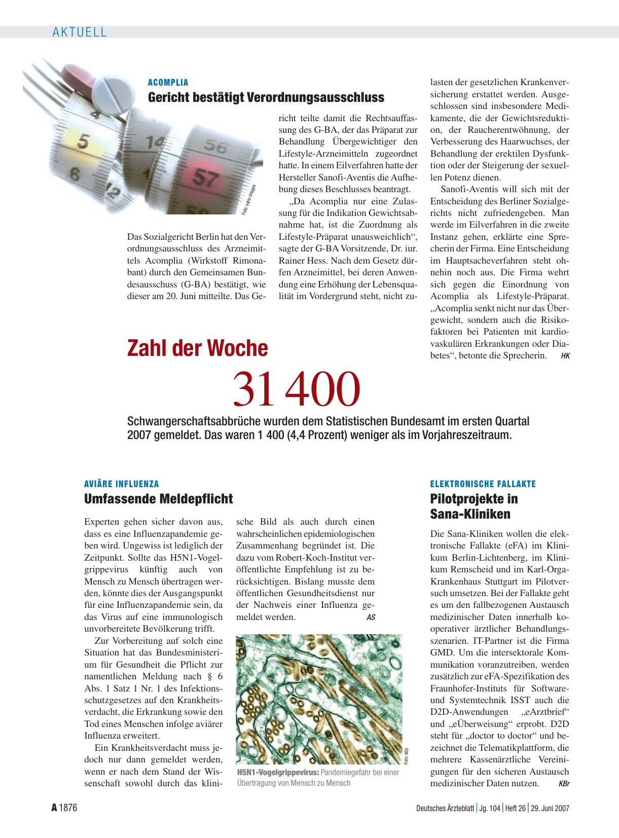 Vorschauseite 1: Aviäre Influenza: Umfassende Meldepflicht
