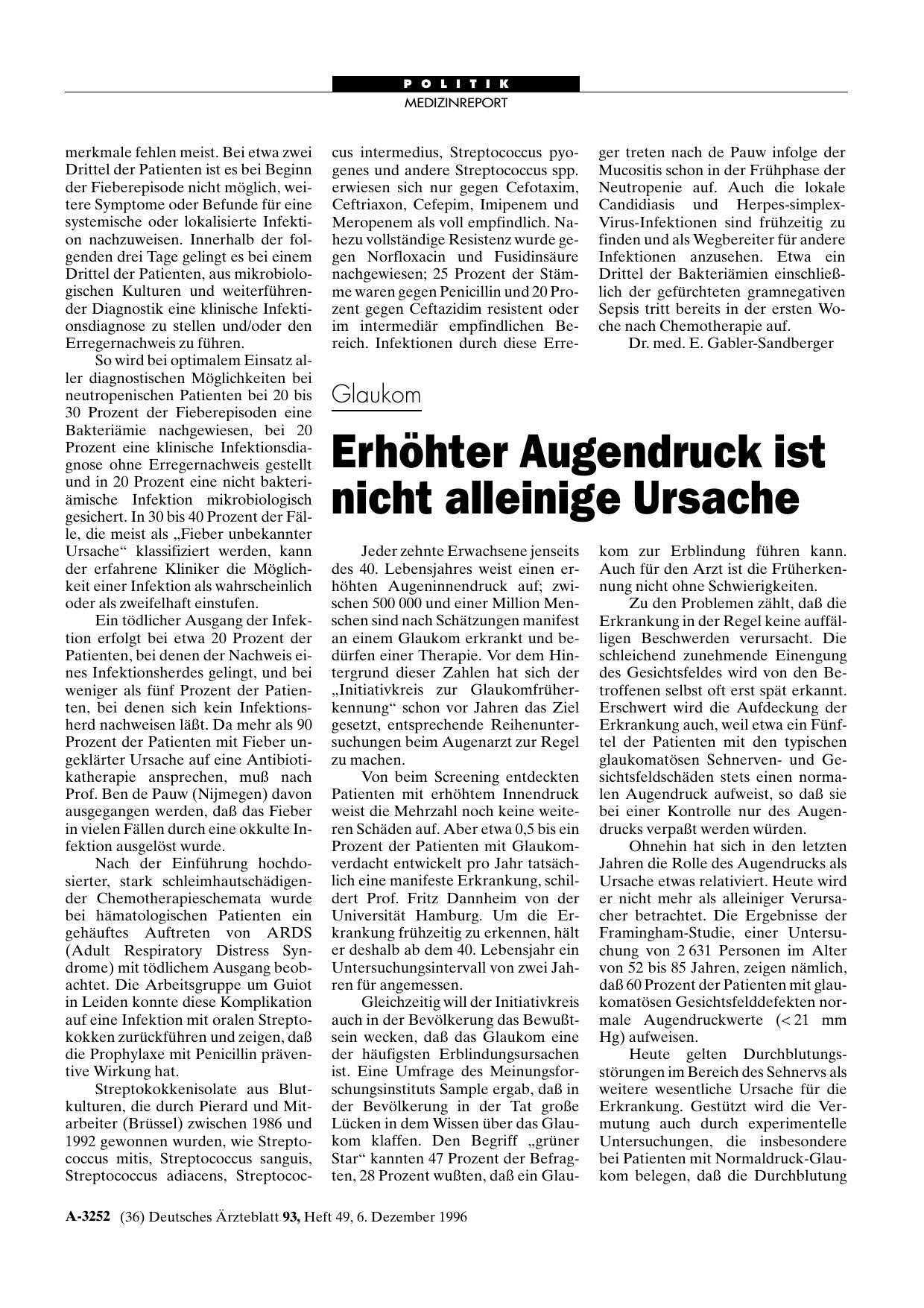 Vorschauseite 1: Glaukom: Erhöhter Augendruck ist nicht alleinige Ursache