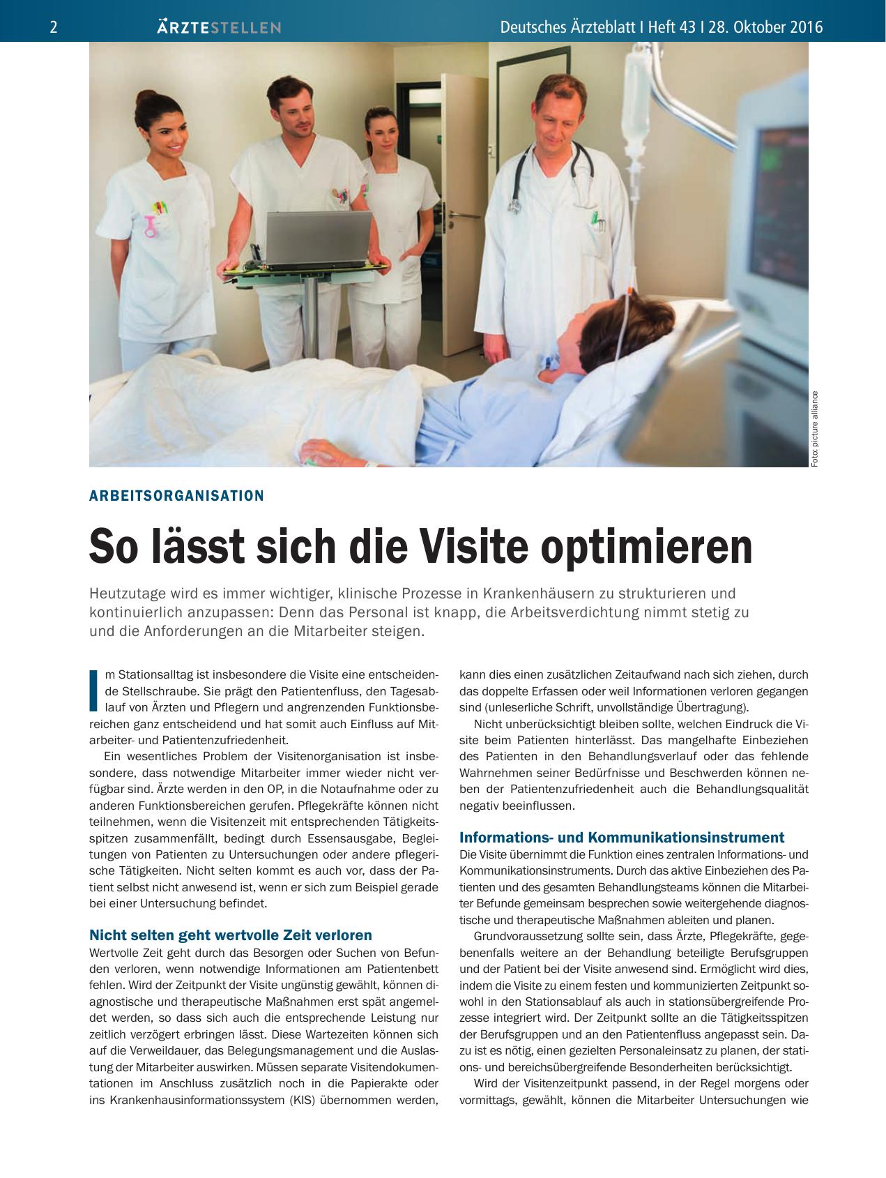 Vorschauseite 1: Arbeitsorganisation: So lässt sich die Visite optimieren