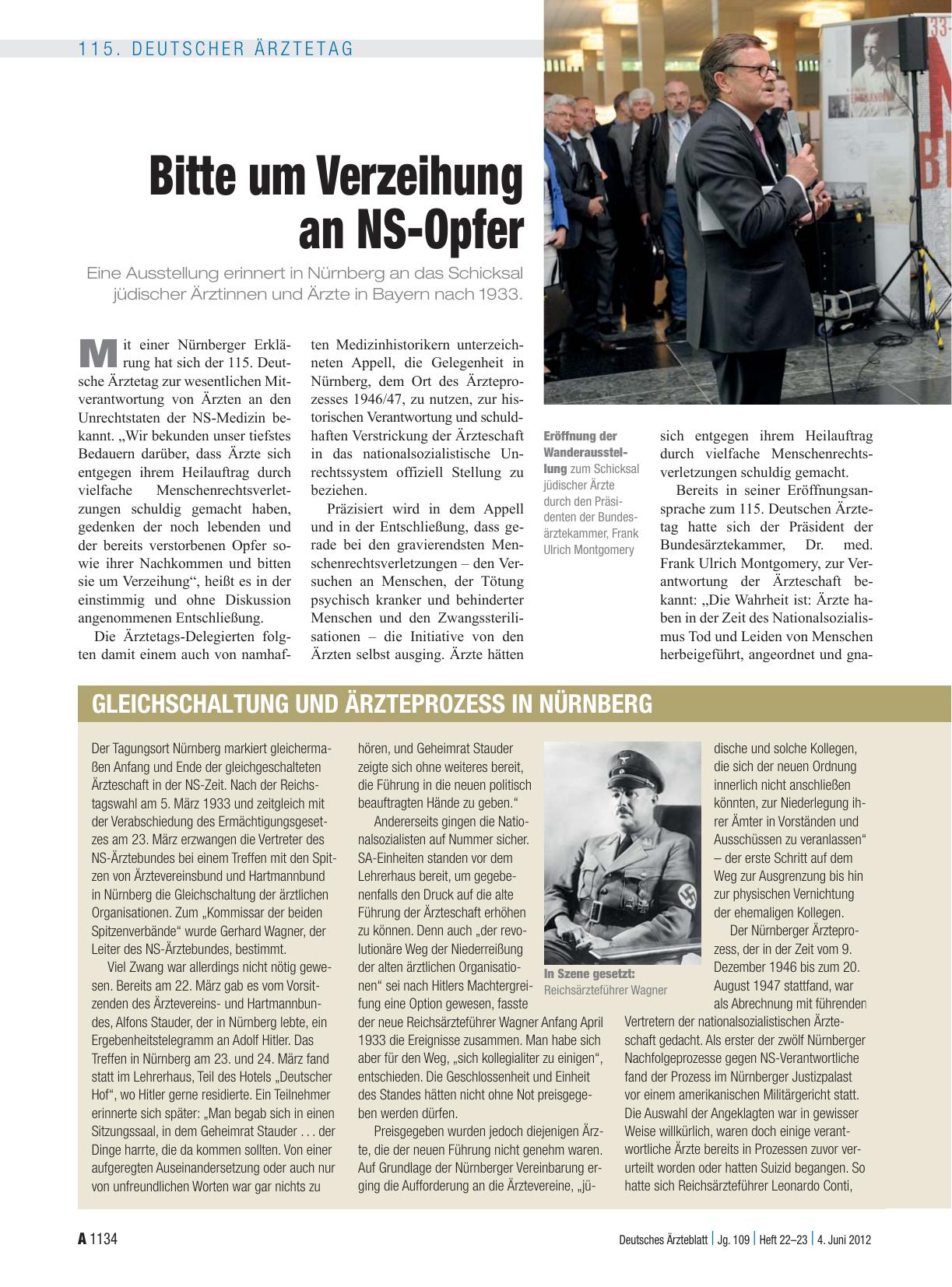Vorschauseite 1: Bitte um Verzeihung an NS-Opfer