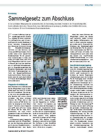 Vorschauseite 1: Bundestag: Sammelgesetz zum Abschluss