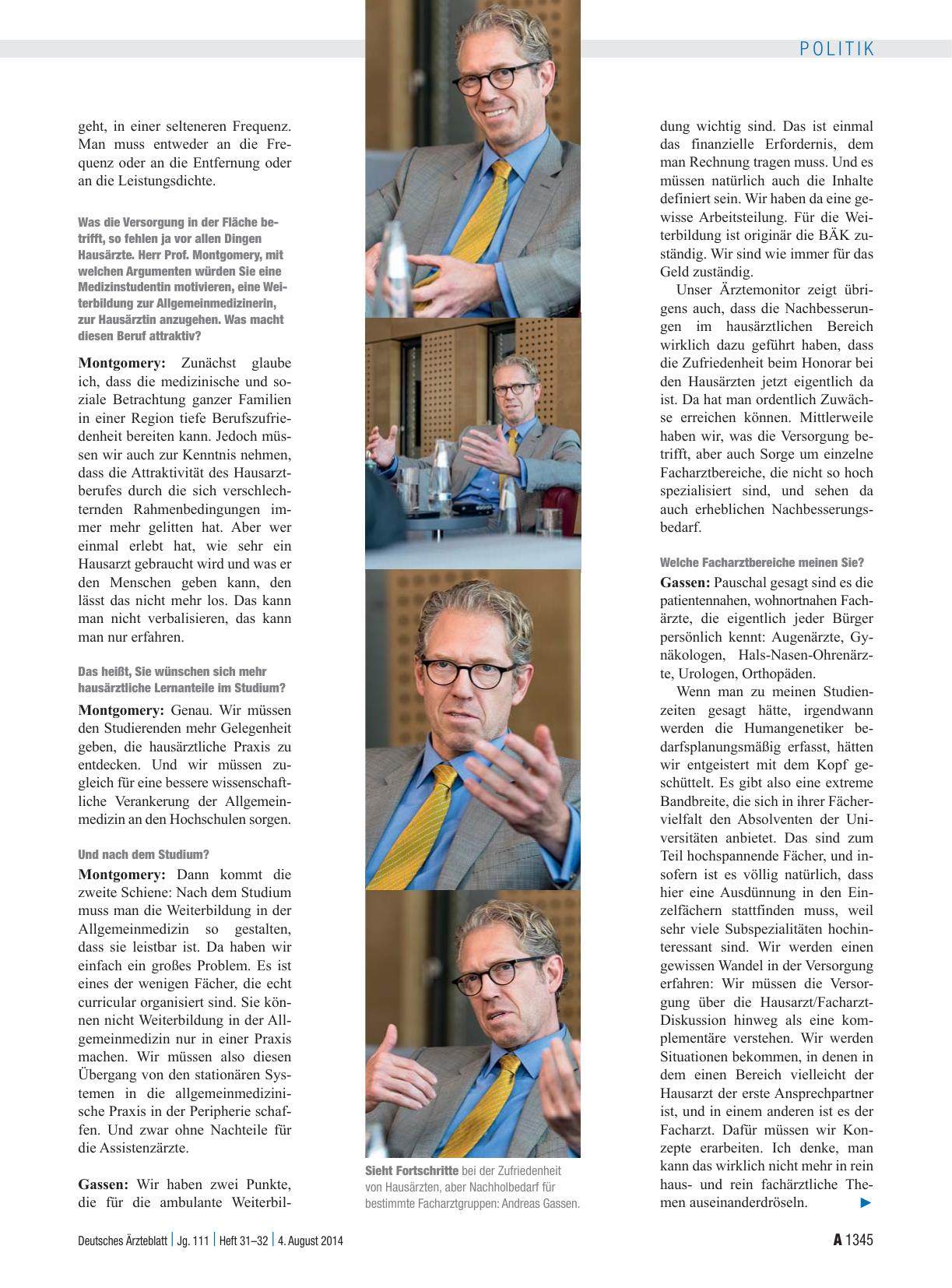 Vorschauseite 3: Interview mit Prof. Dr. med. Frank Ulrich Montgomery und Dr. med. Andreas Gassen: „Wir haben hochmotivierte Ärzte“