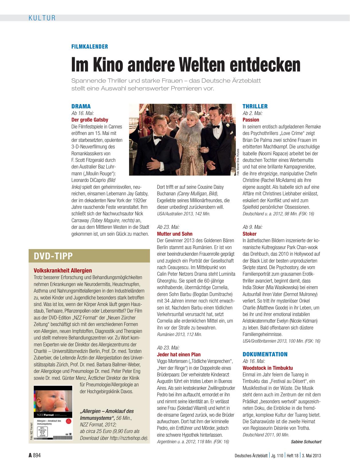 Vorschauseite 1: Filmkalender: Im Kino andere Welten entdecken