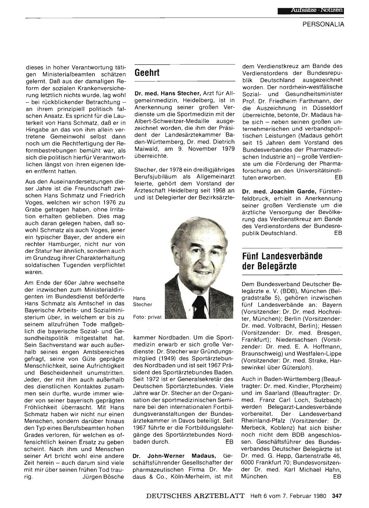 Vorschauseite 1: Fünf Landesverbände der Belegärzte