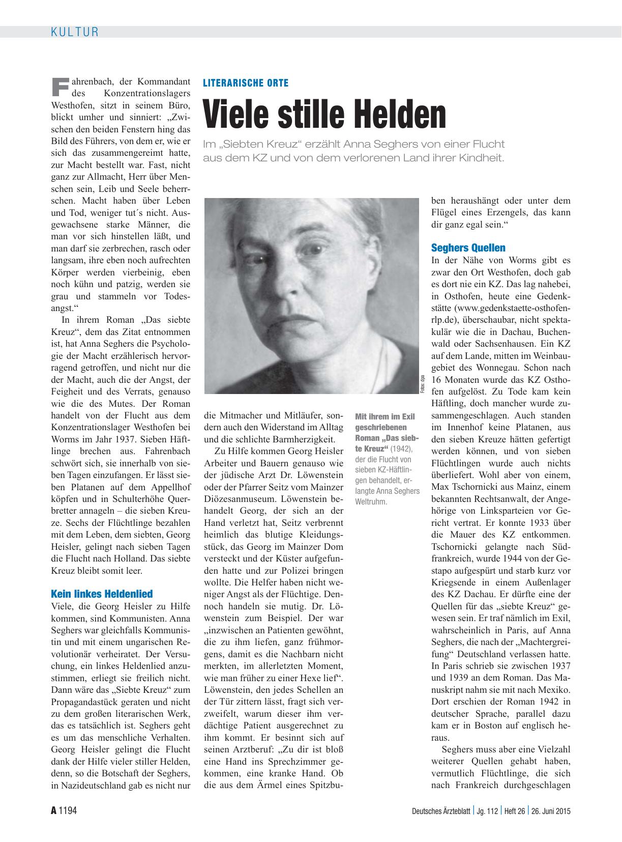 Vorschauseite 1: Literarische Orte: Viele stille Helden