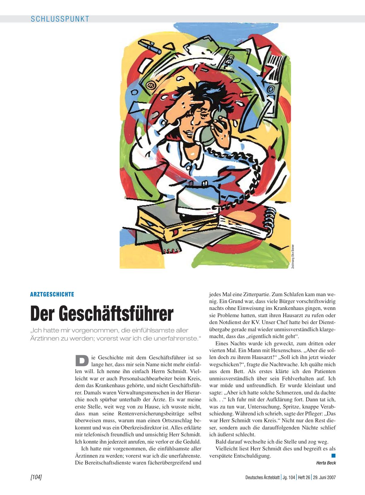 Vorschauseite 1: Arztgeschichte: Der Geschäftsführer