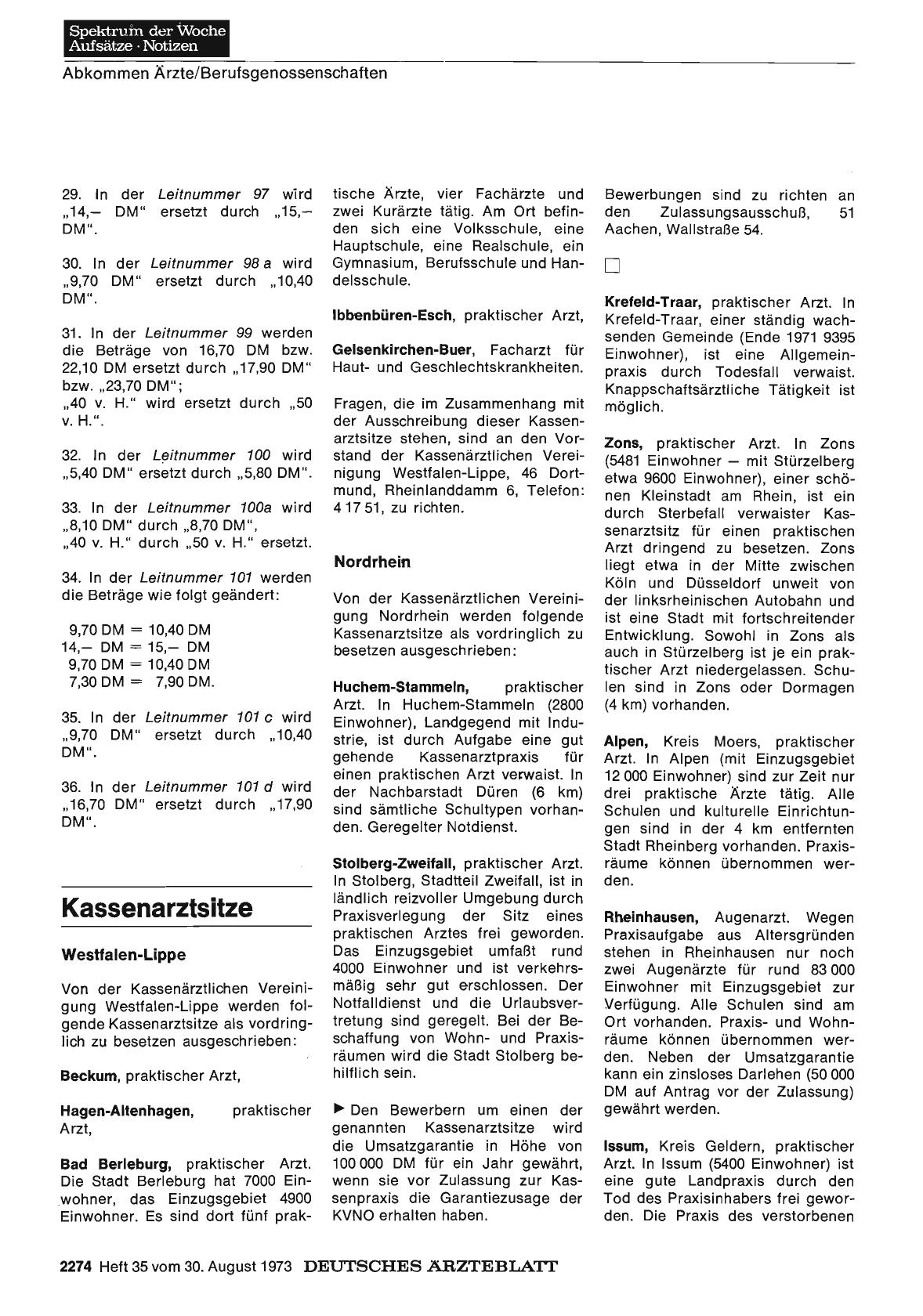 Vorschauseite 1: Kassenarztsitze