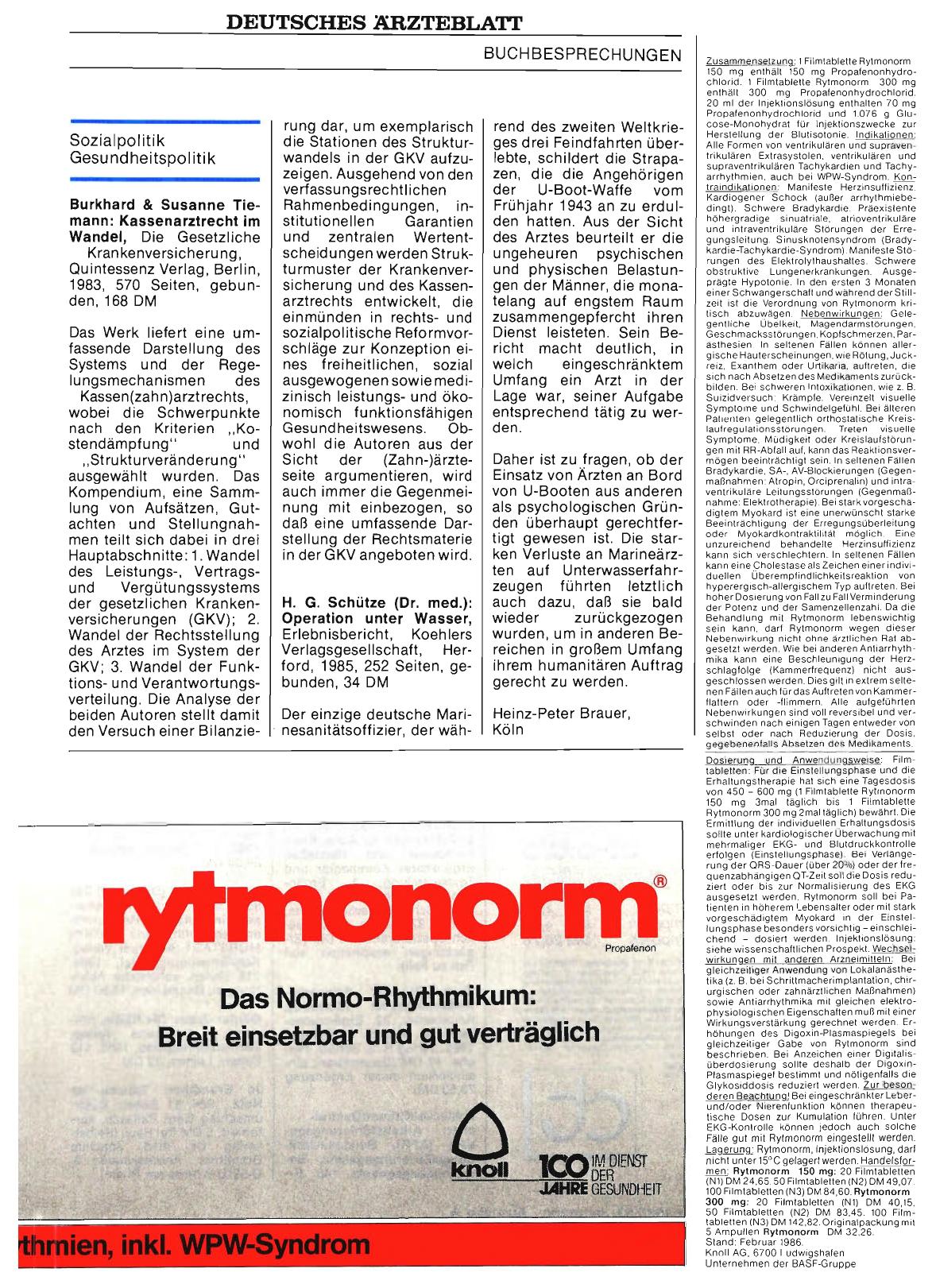 Vorschauseite 1: H. G. Schütze (Dr. med. ): Operation unter Wasser