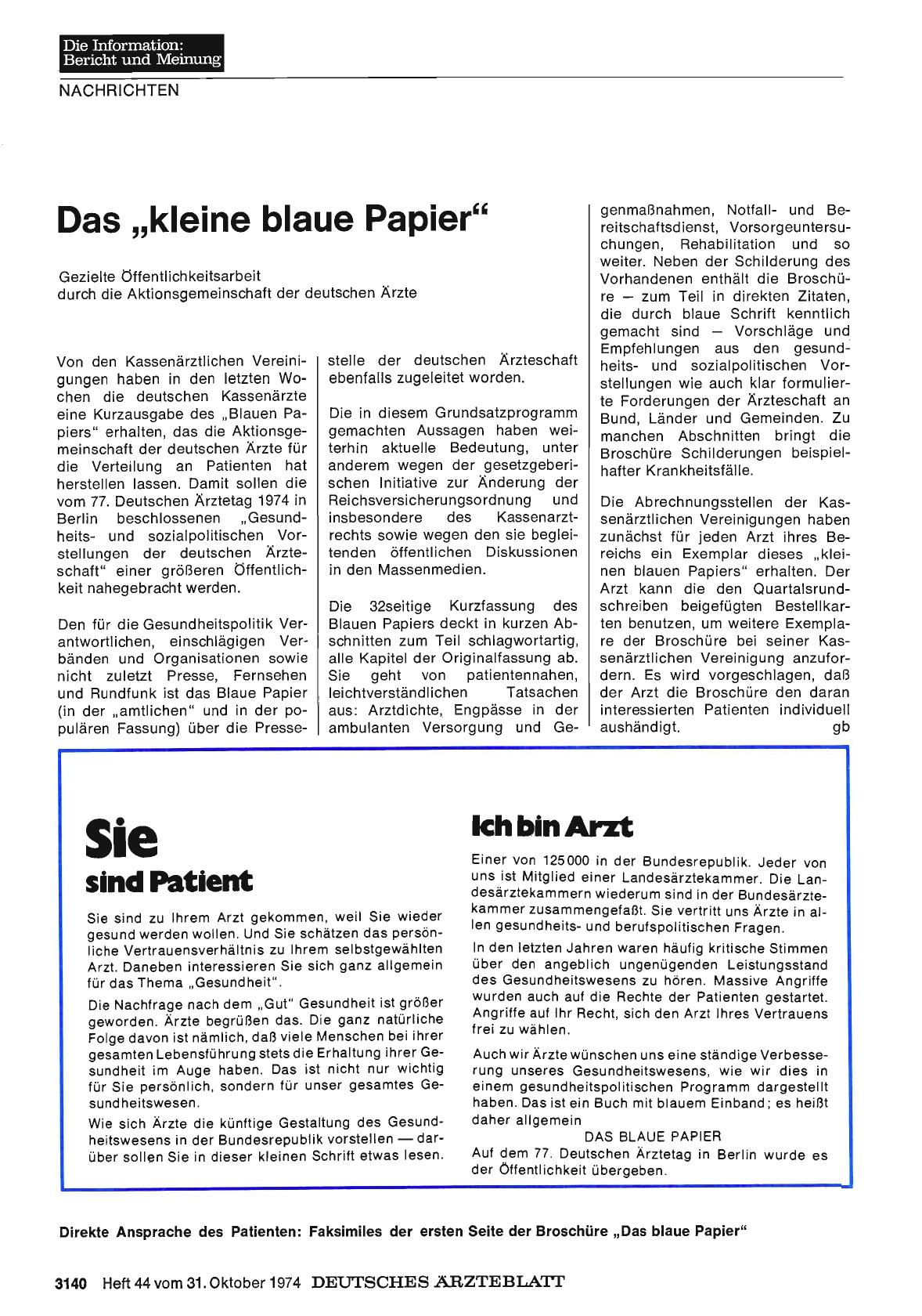 Vorschauseite 1: Das „kleine blaue Papier“