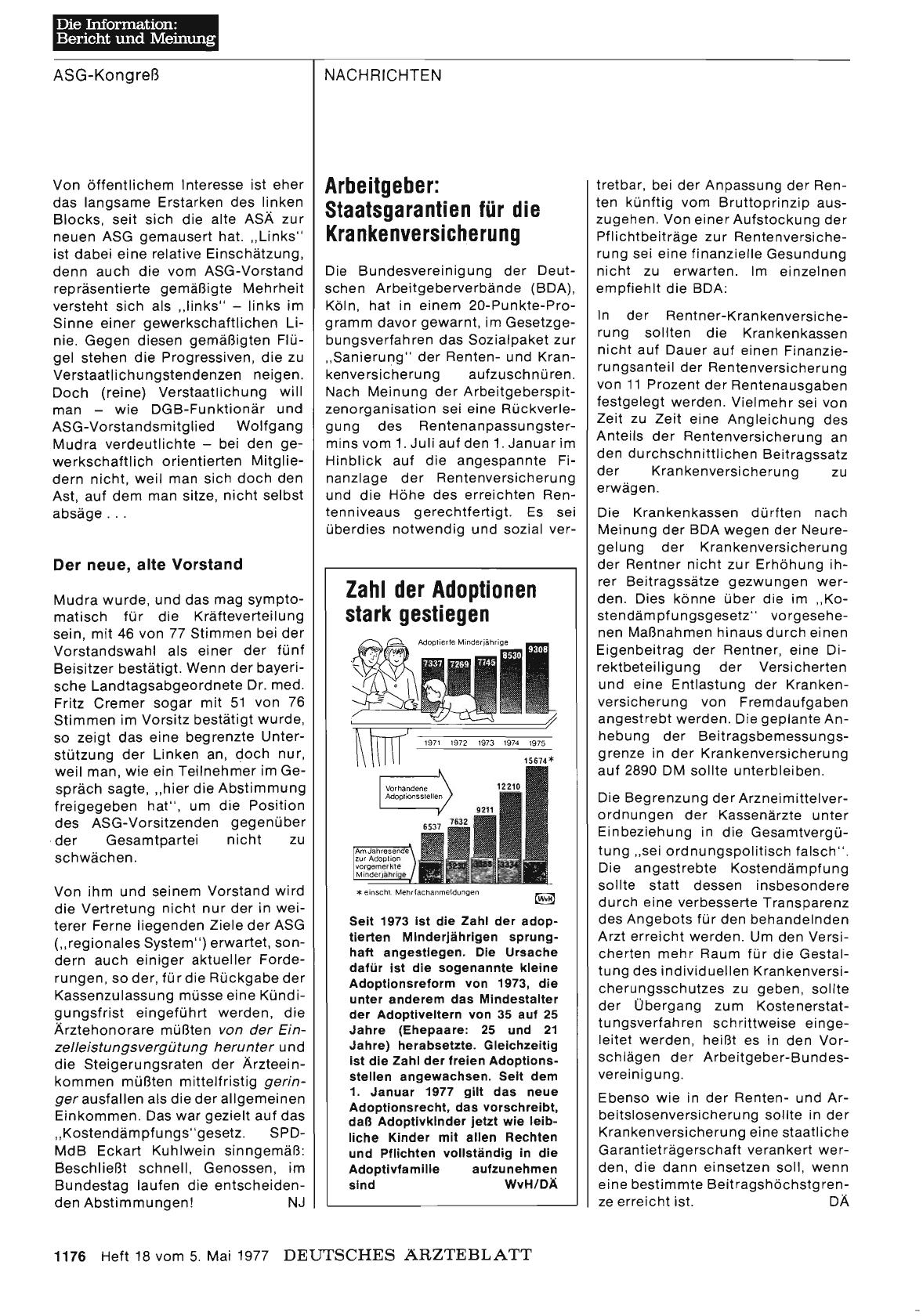 Vorschauseite 1: Zahl der Adoptionen stark gestiegen
