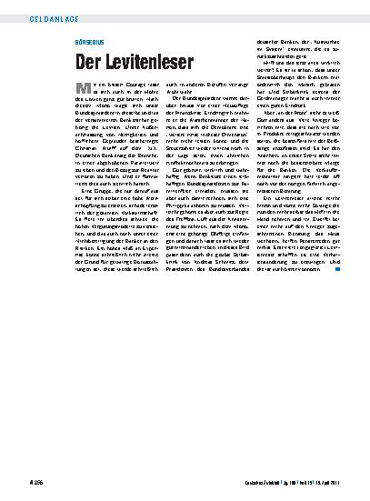 Vorschauseite 1: Börsebius: Der Levitenleser