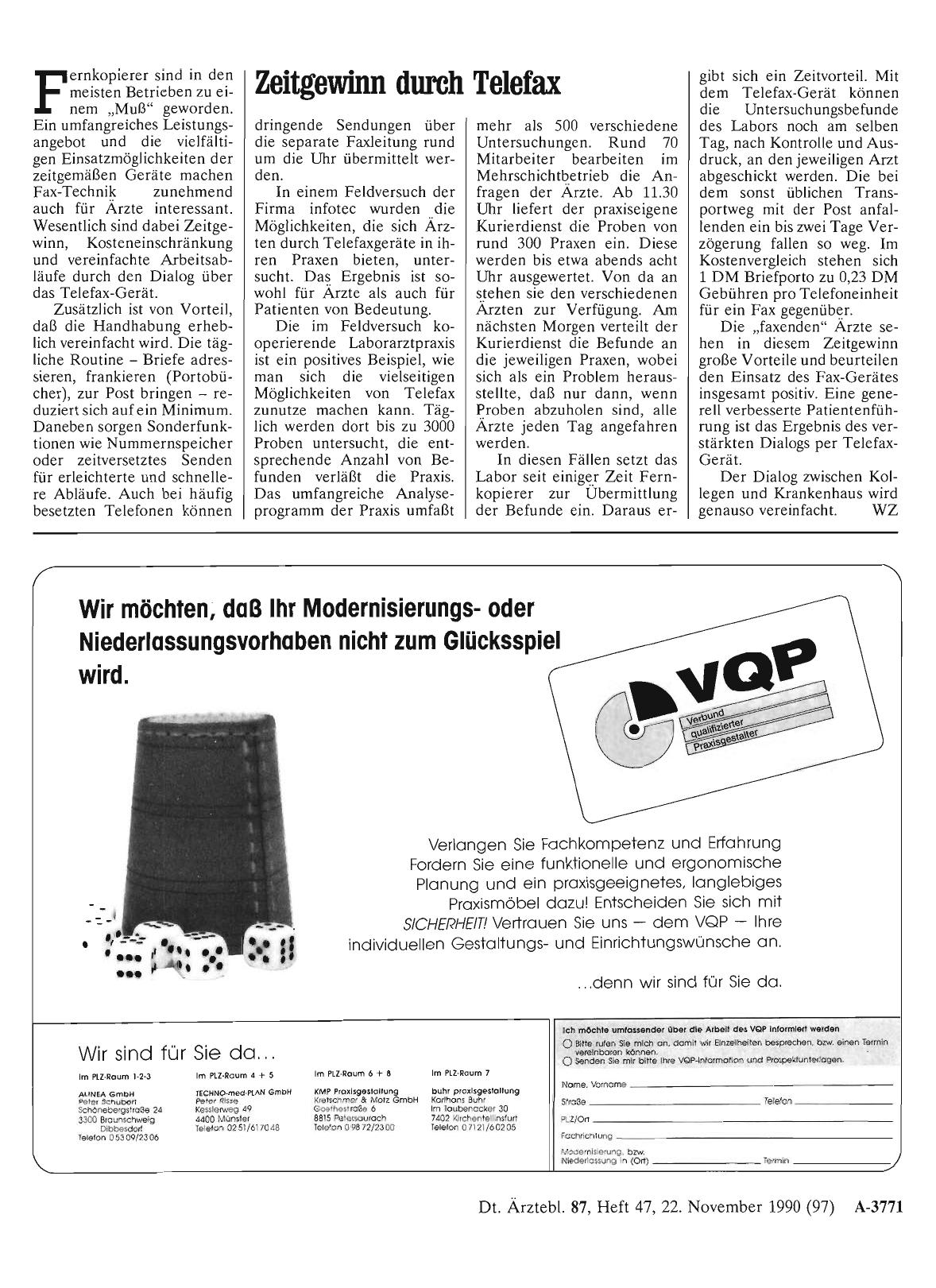 Vorschauseite 1: Zeitgewinn durch Telefax
