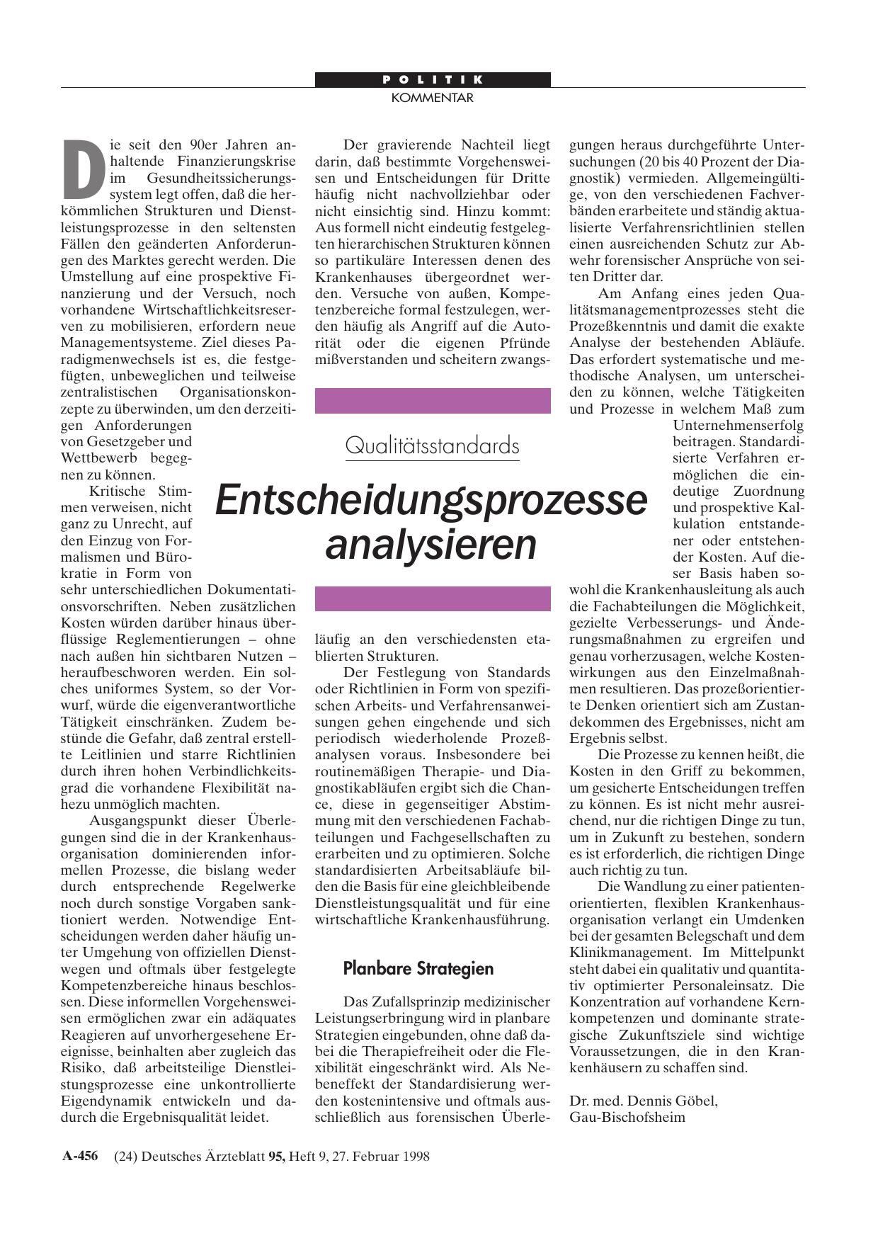 Vorschauseite 1: Qualitätsstandards: Entscheidungsprozesse analysieren