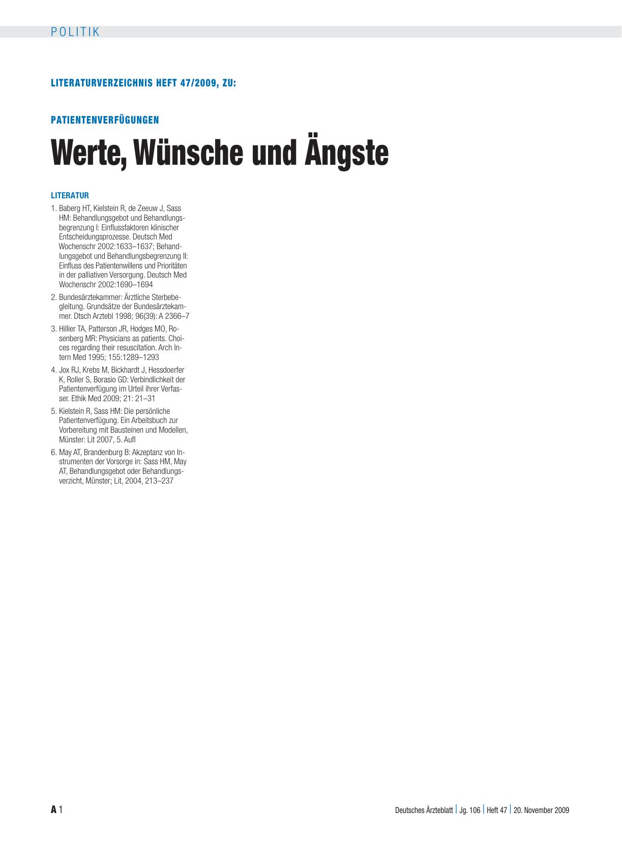 Vorschauseite 2: Patientenverfügungen: Werte, Wünsche und Ängste