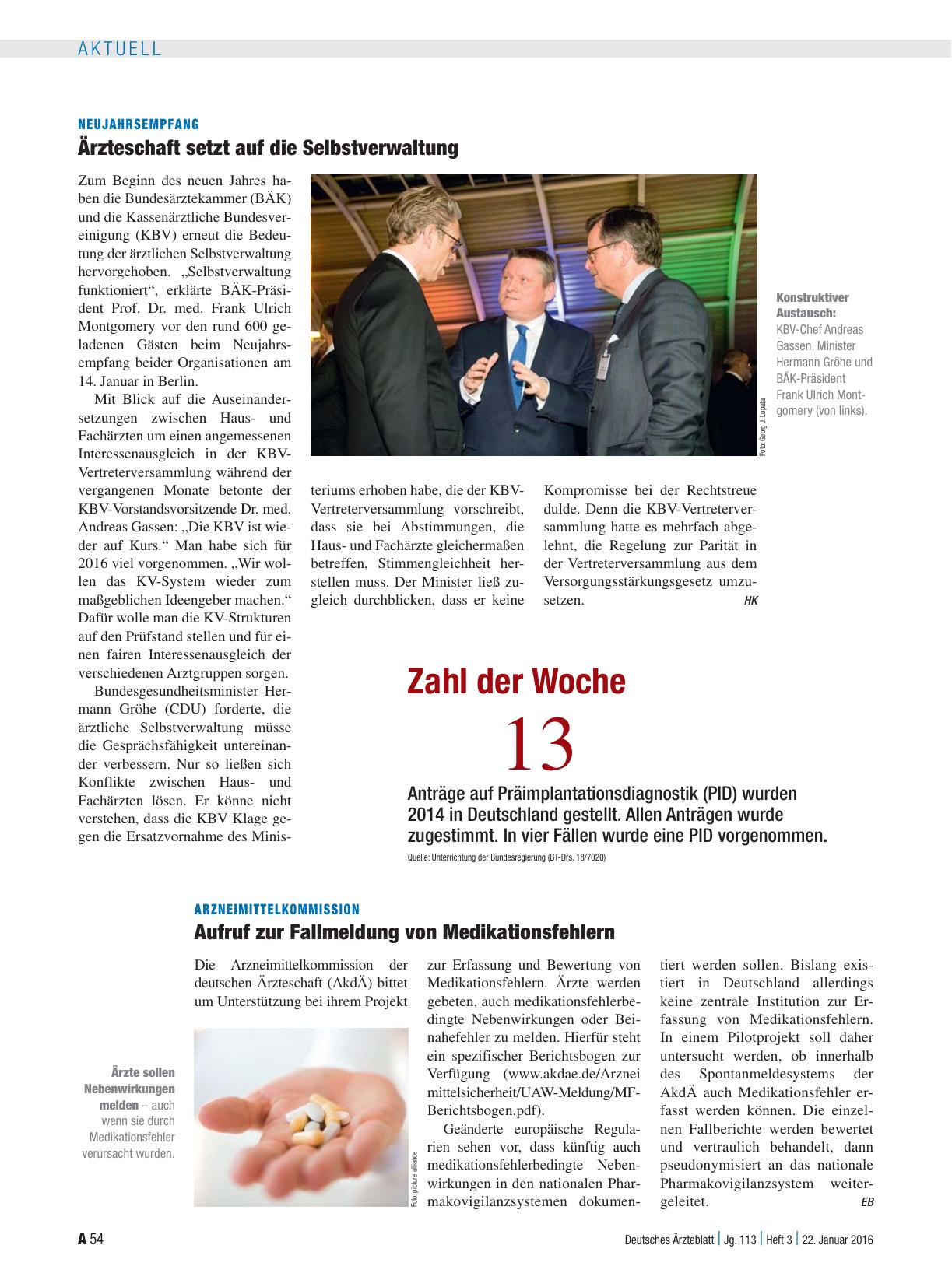 Vorschauseite 1: Arzneimittelkommission: Aufruf zur Fallmeldung von Medikationsfehlern