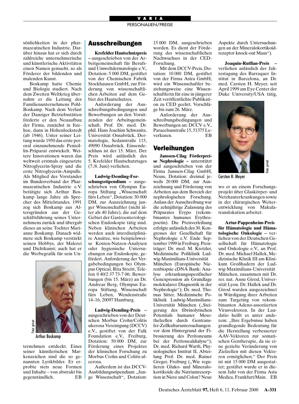 Vorschauseite 1: Ausschreibungen