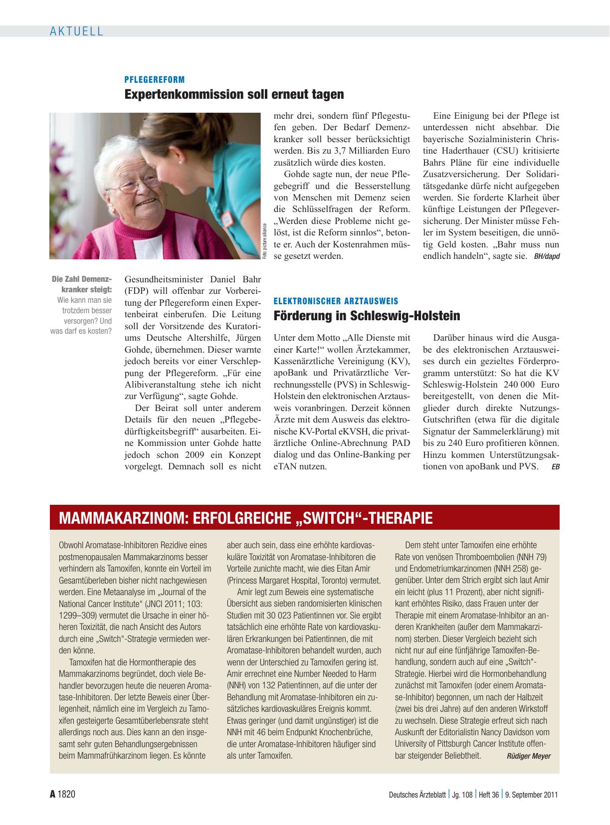 Vorschauseite 1: Mammakarzinom: Erfolgreiche „Switch“-Therapie