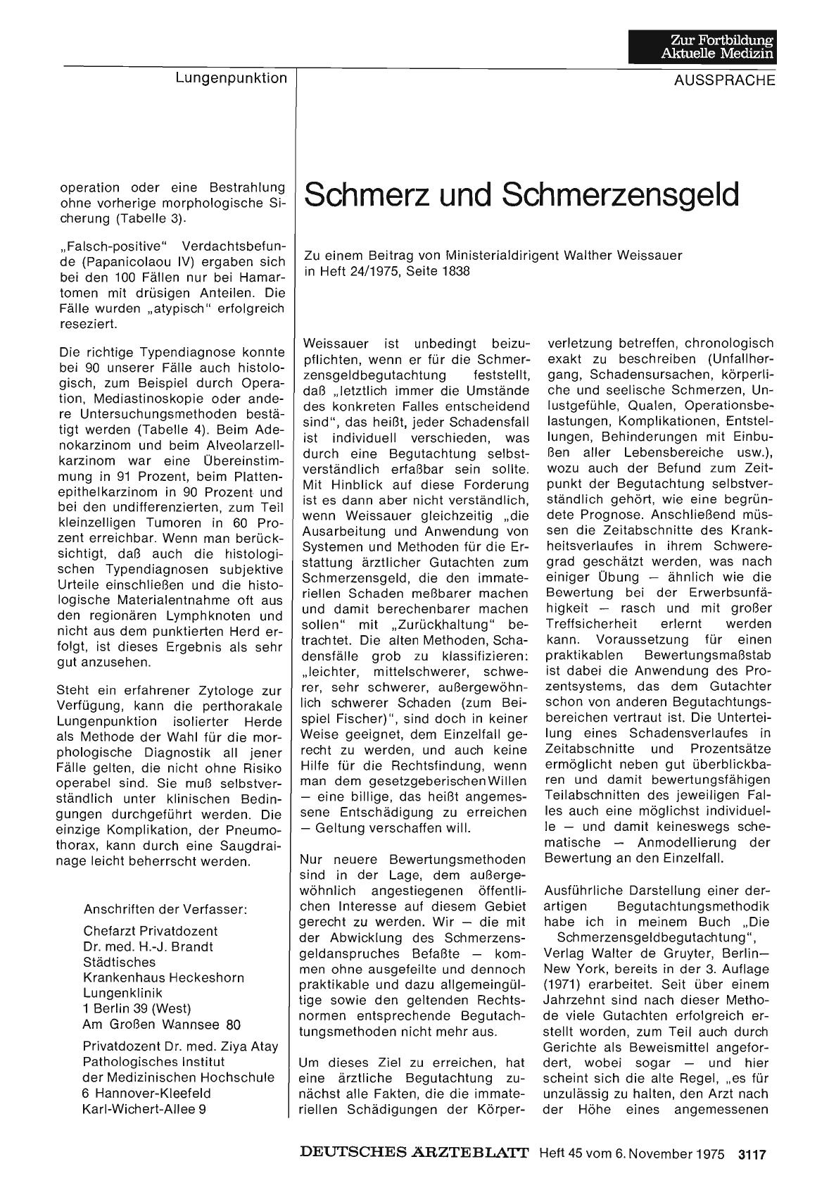 Vorschauseite 1: Schmerz und Schmerzensgeld: Stellungnahme