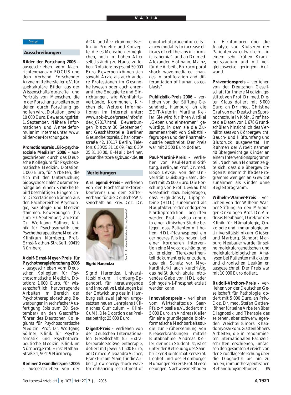 Vorschauseite 1: Ausschreibungen