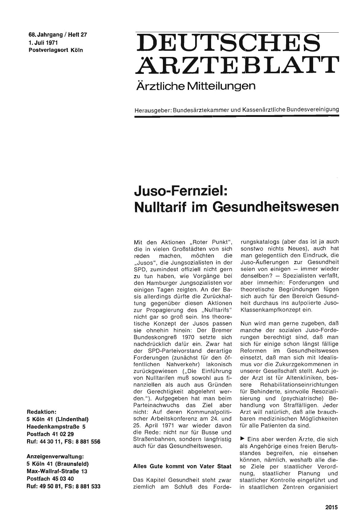 Vorschauseite 1: Juso-Fernziel: Nulltarif im Gesundheitswesen