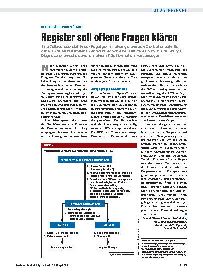 Vorschauseite 1: Refraktäre Sprue/Zöliakie: Register soll offene Fragen klären